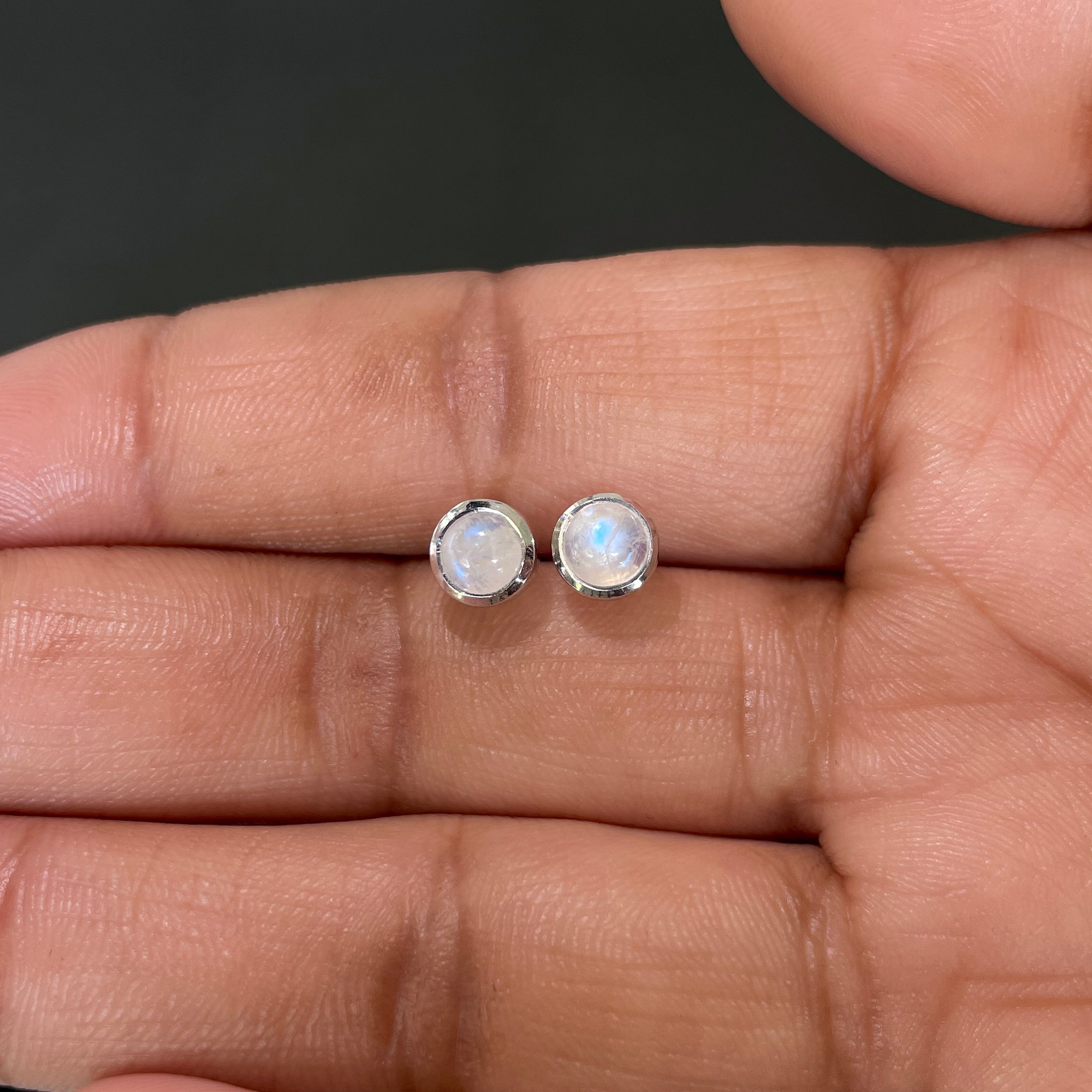 Moonstone Stud Earring-(RBM-SE-993.)