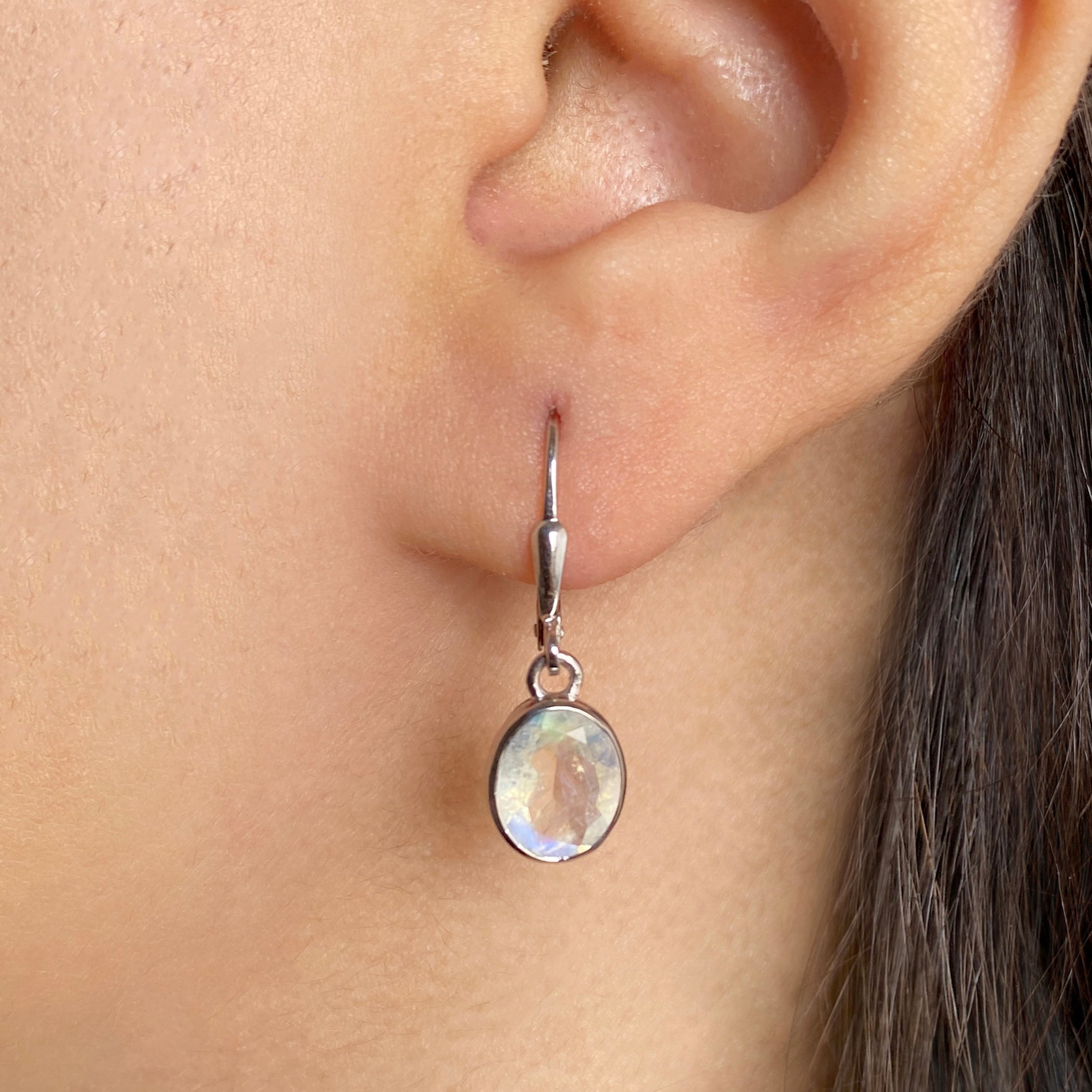 Moonstone Leverback Earring-(RBM-SE-998.)