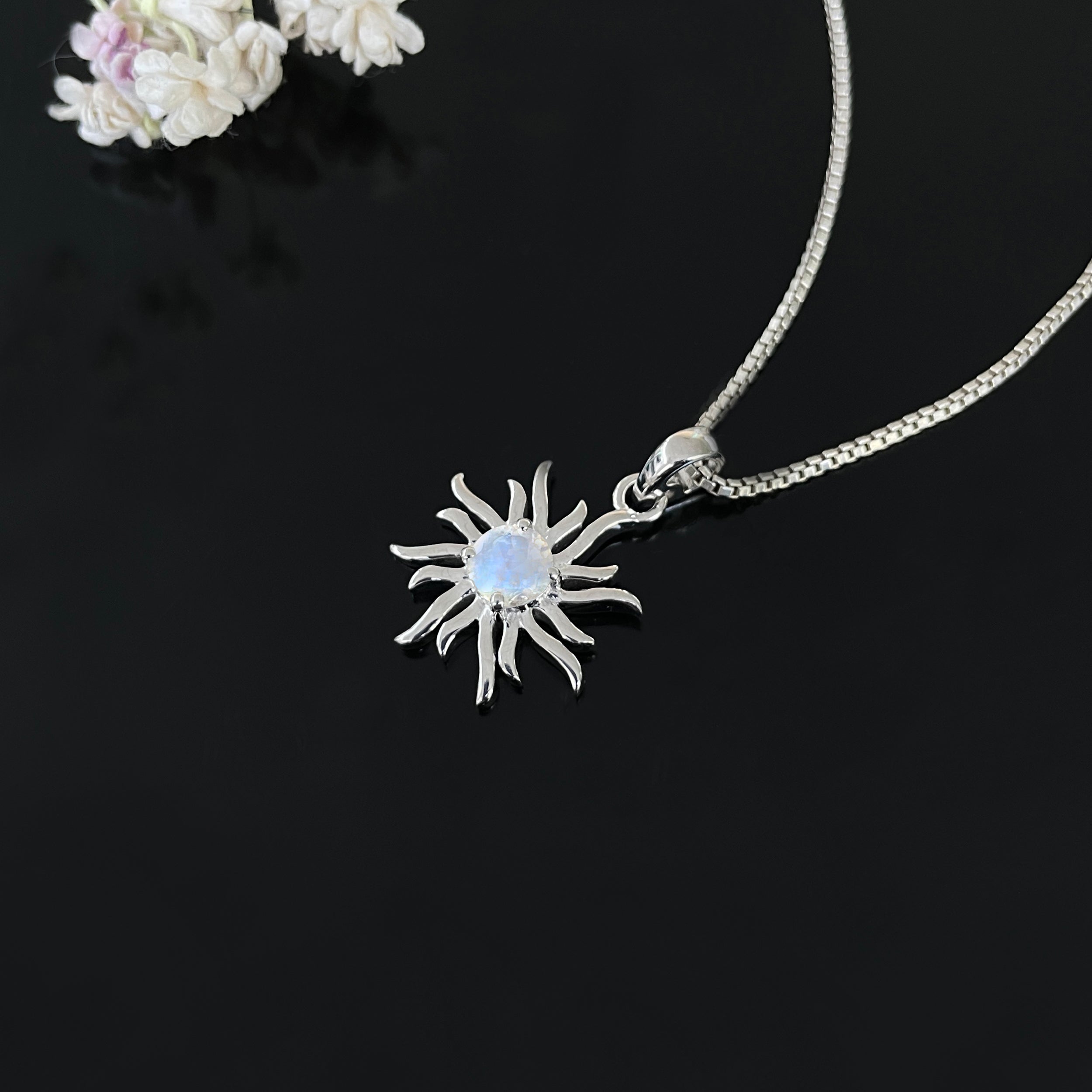 Moonstone Sun Pendant-(RBM-SN-152.)