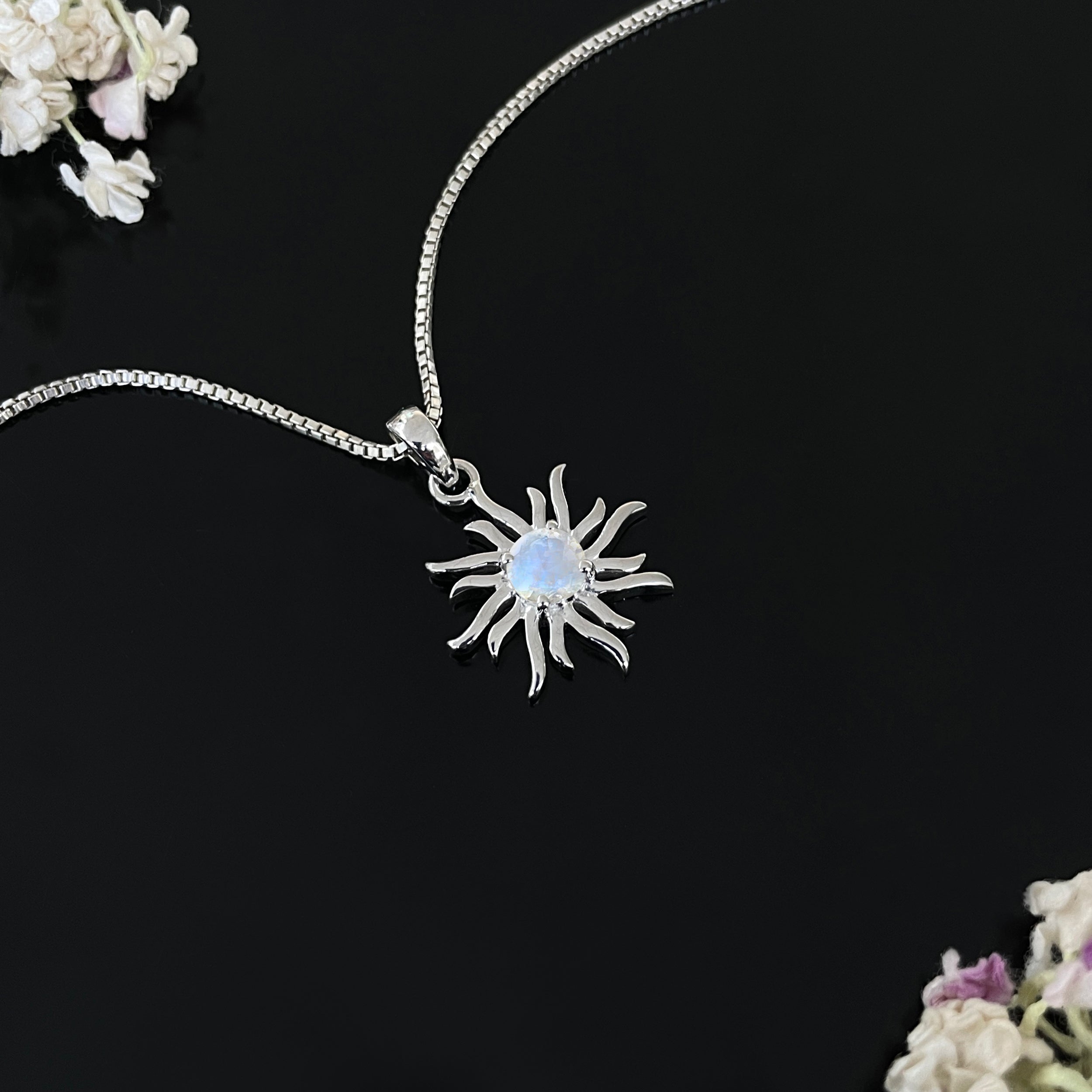 Moonstone Sun Pendant-(RBM-SN-152.)