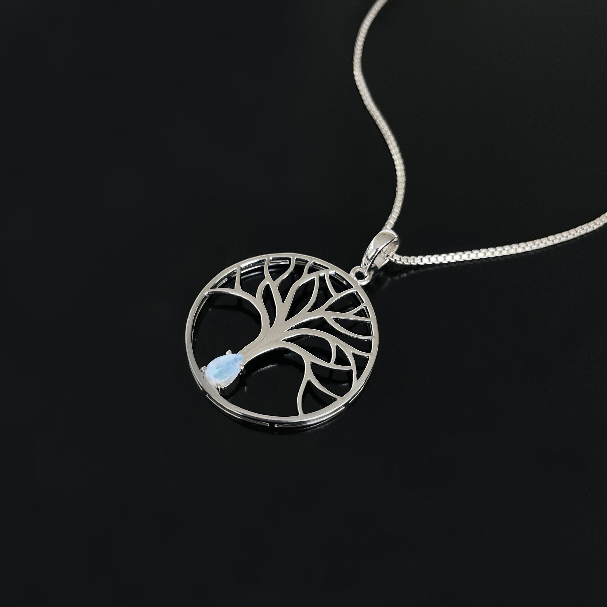 Moonstone Tree Of Life Pendant-(RBM-SN-154.)