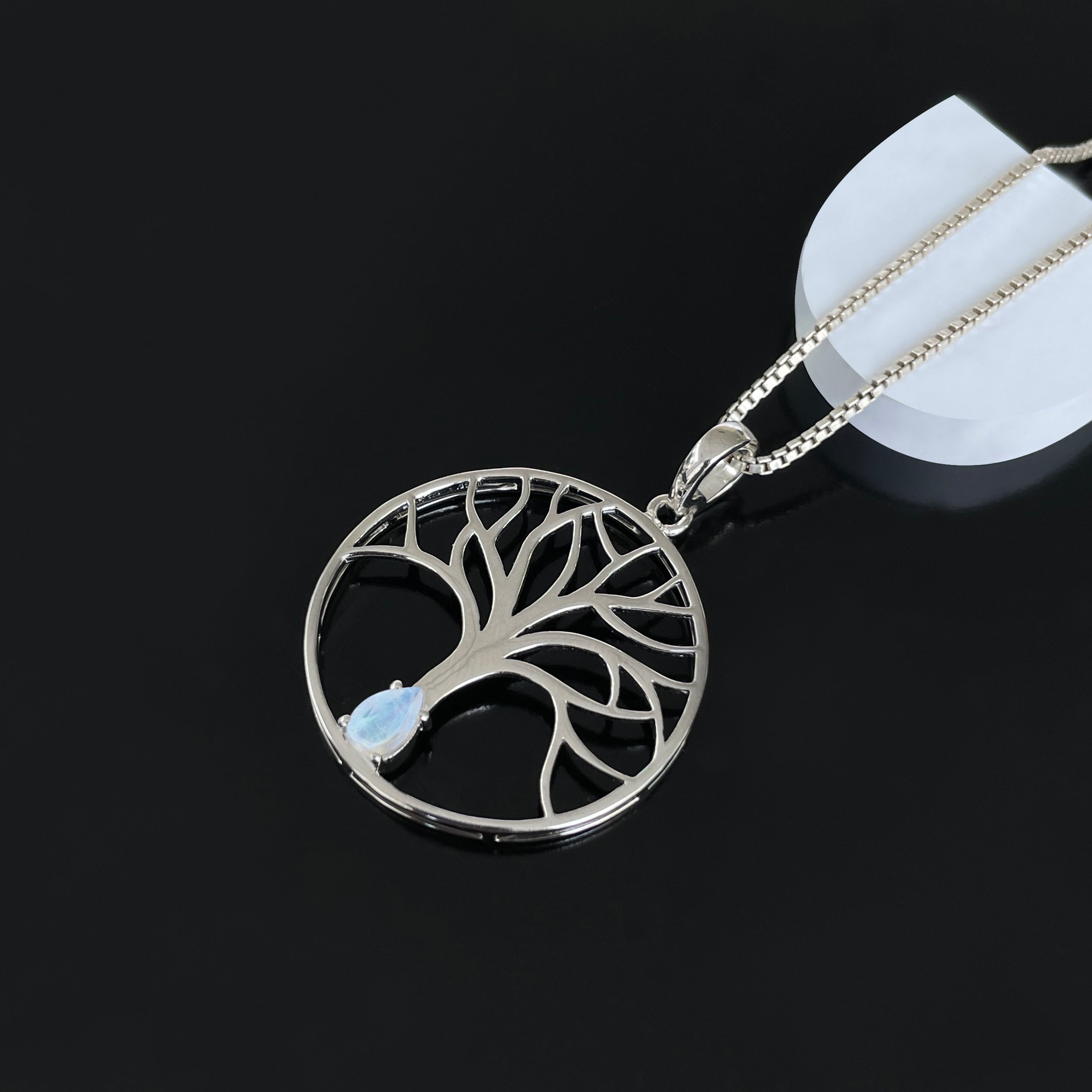 Moonstone Tree Of Life Pendant-(RBM-SN-154.)