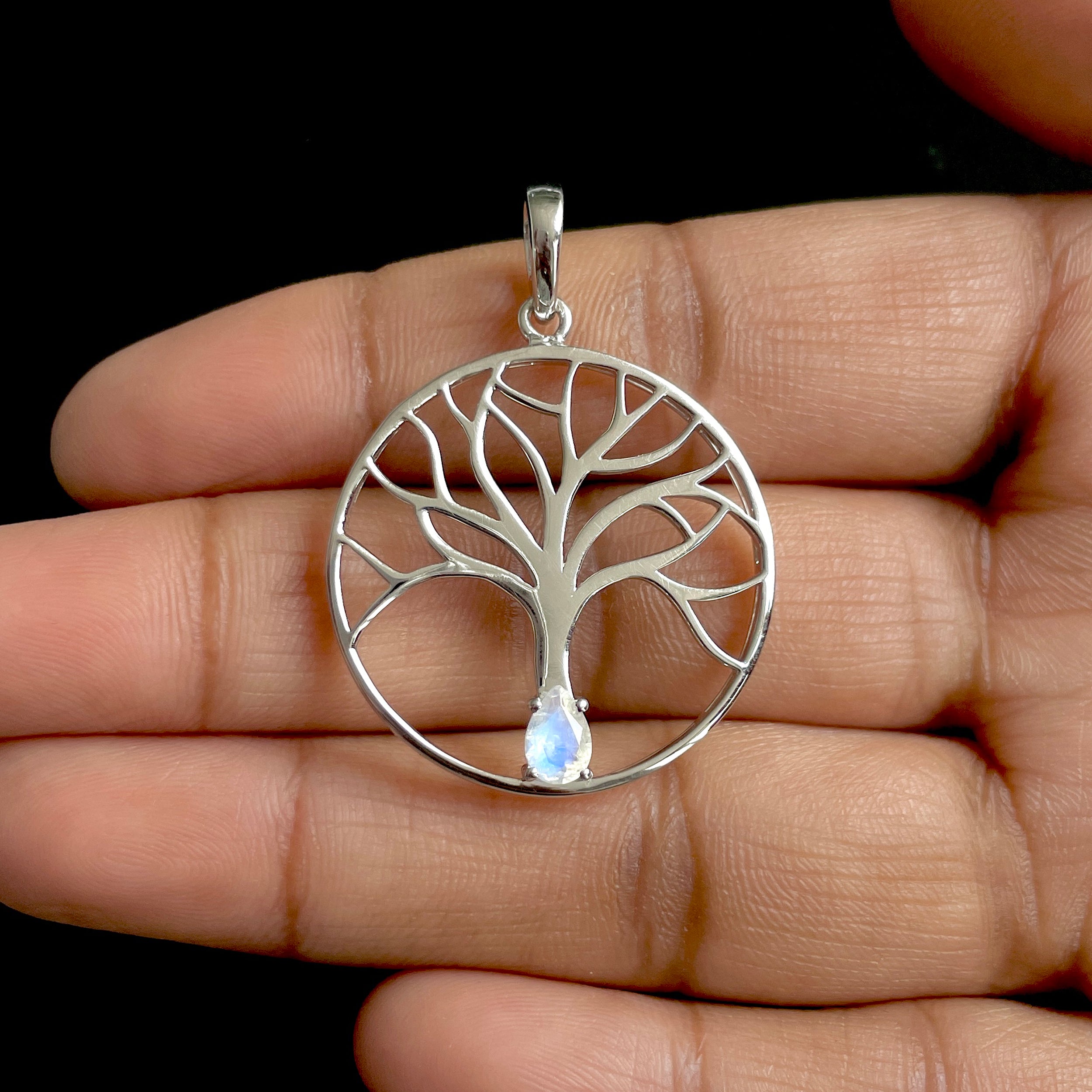 Moonstone Tree Of Life Pendant-(RBM-SN-154.)