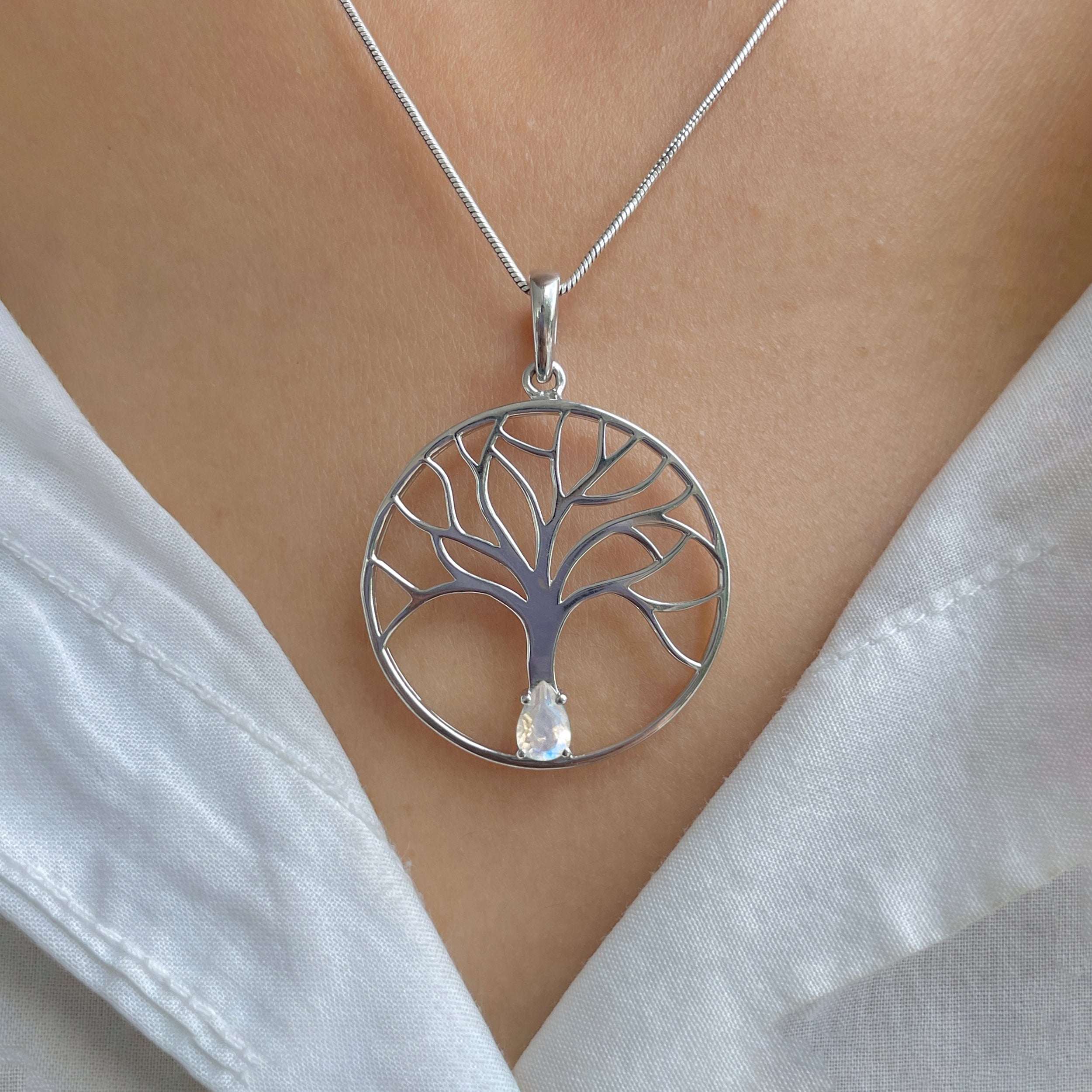 Moonstone Tree Of Life Pendant-(RBM-SN-154P.)