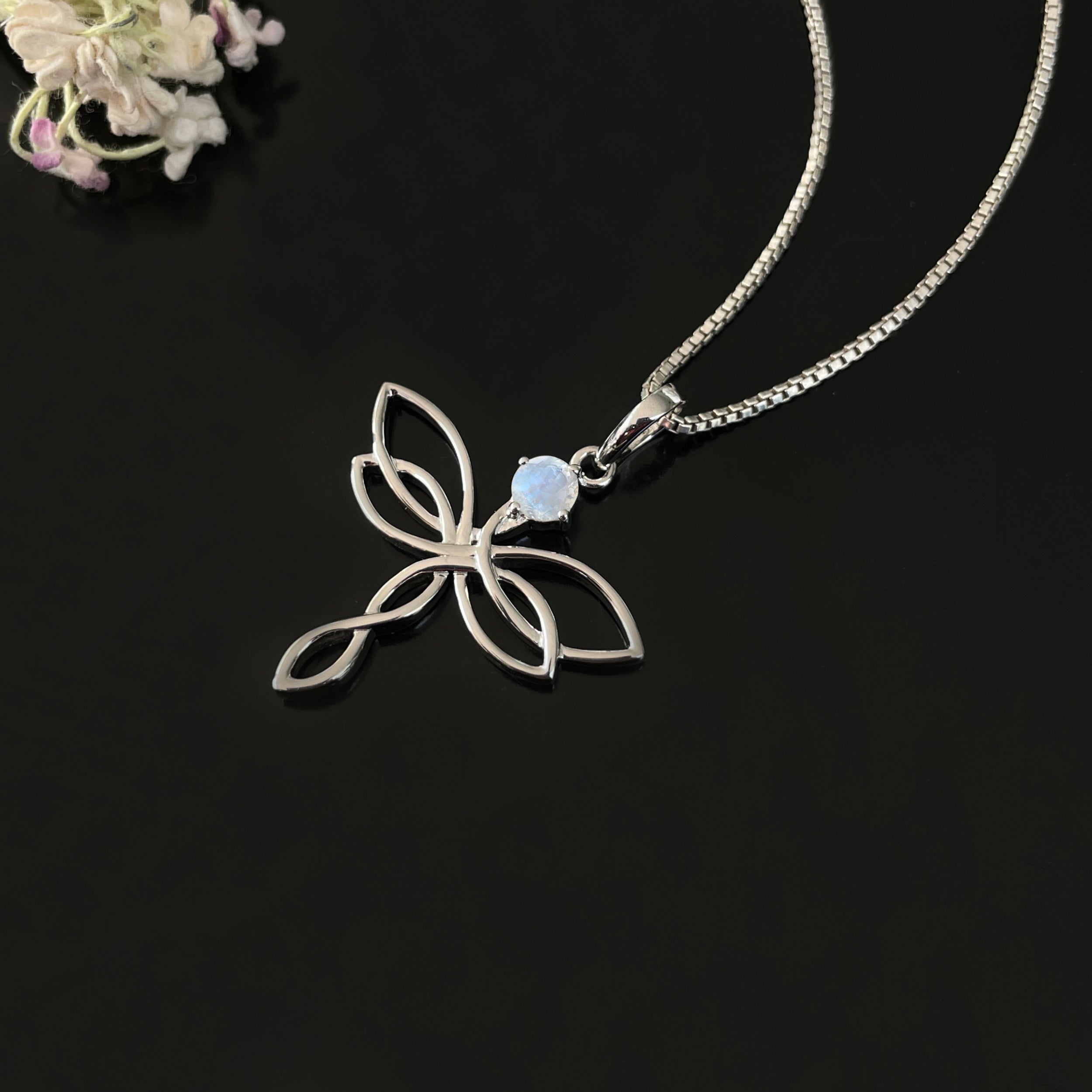 Moonstone Holy Cross Pendant-(RBM-SN-160P.)