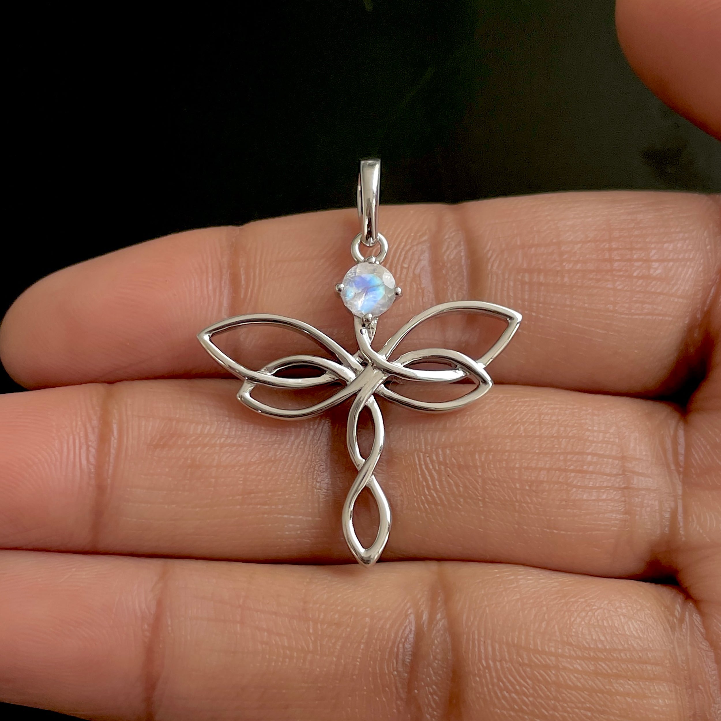 Moonstone Holy Cross Pendant-(RBM-SN-160P.)