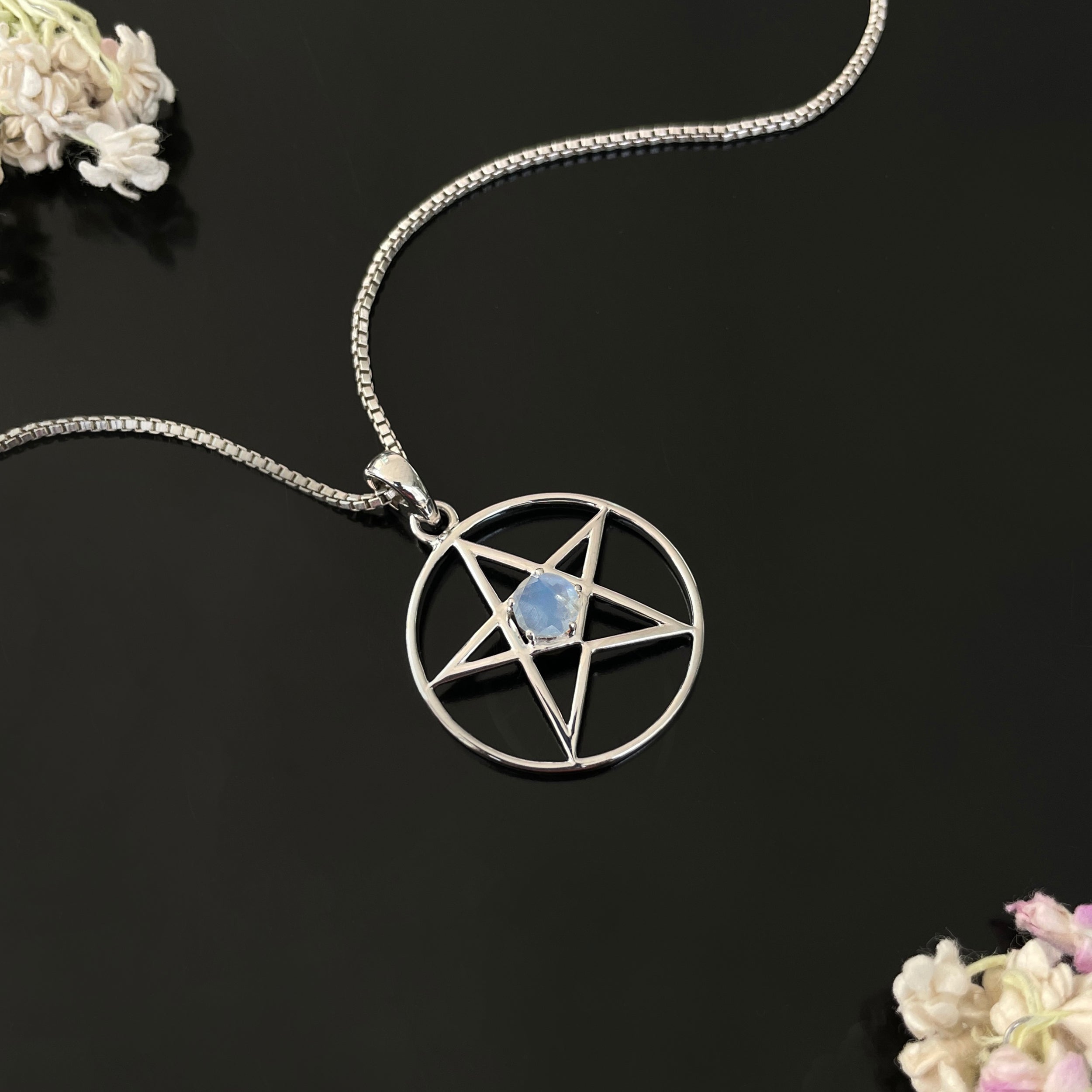 Moonstone Pentacle Pendant-(RBM-SN-171.)