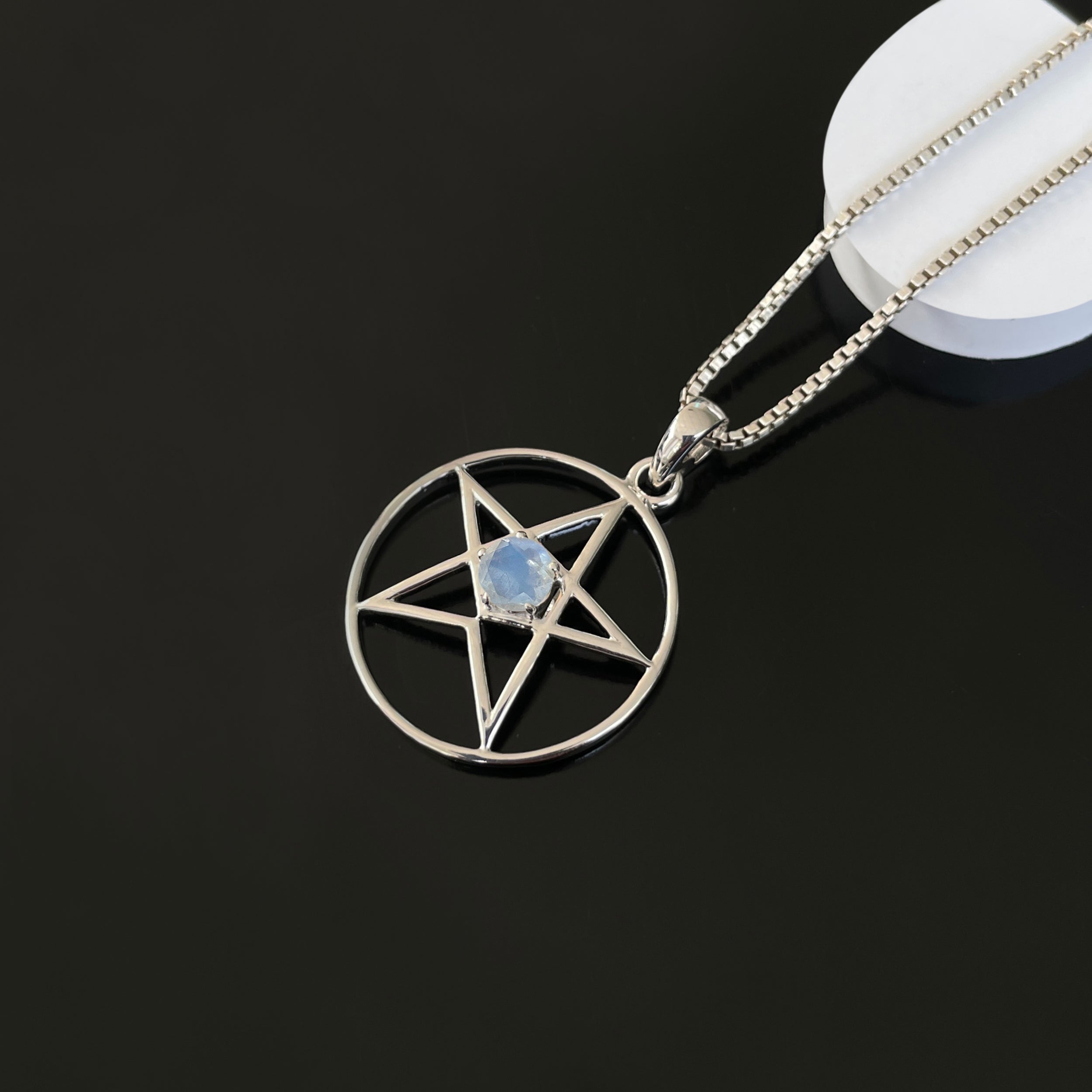 Moonstone Pentacle Pendant-(RBM-SN-171.)