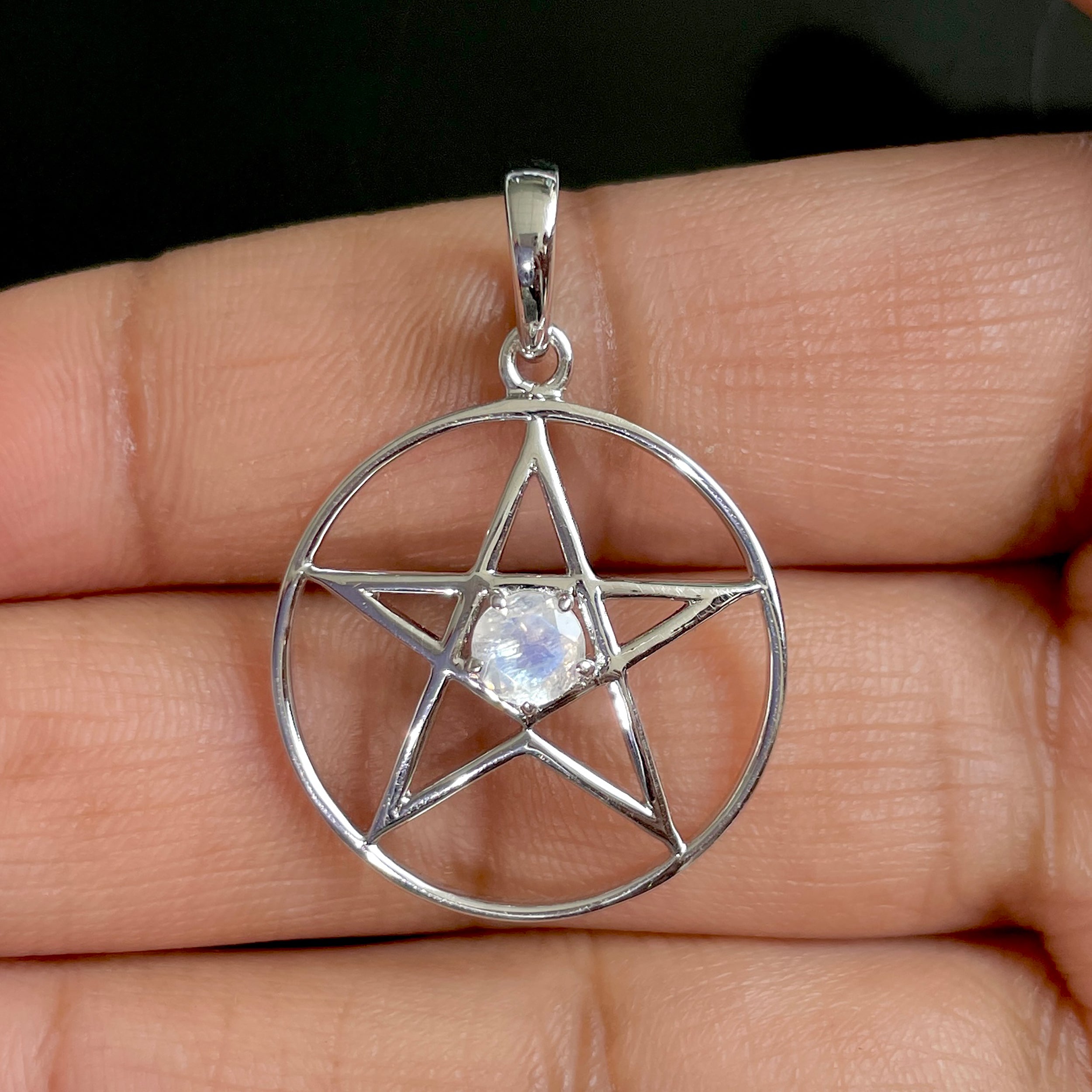 Moonstone Pentacle Pendant-(RBM-SN-171.)