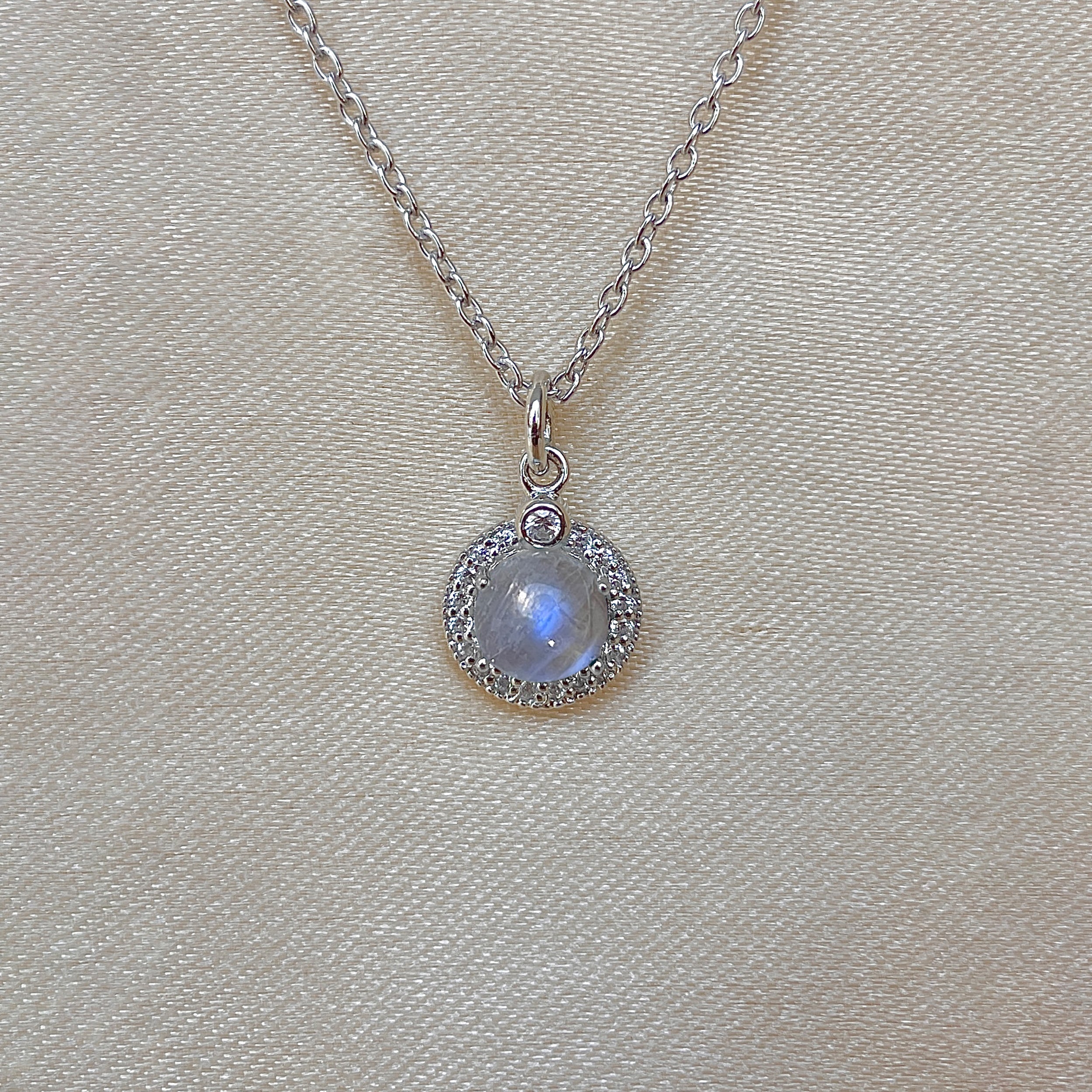 Moonstone & White Topaz Necklace-(RBM-SN-72.)