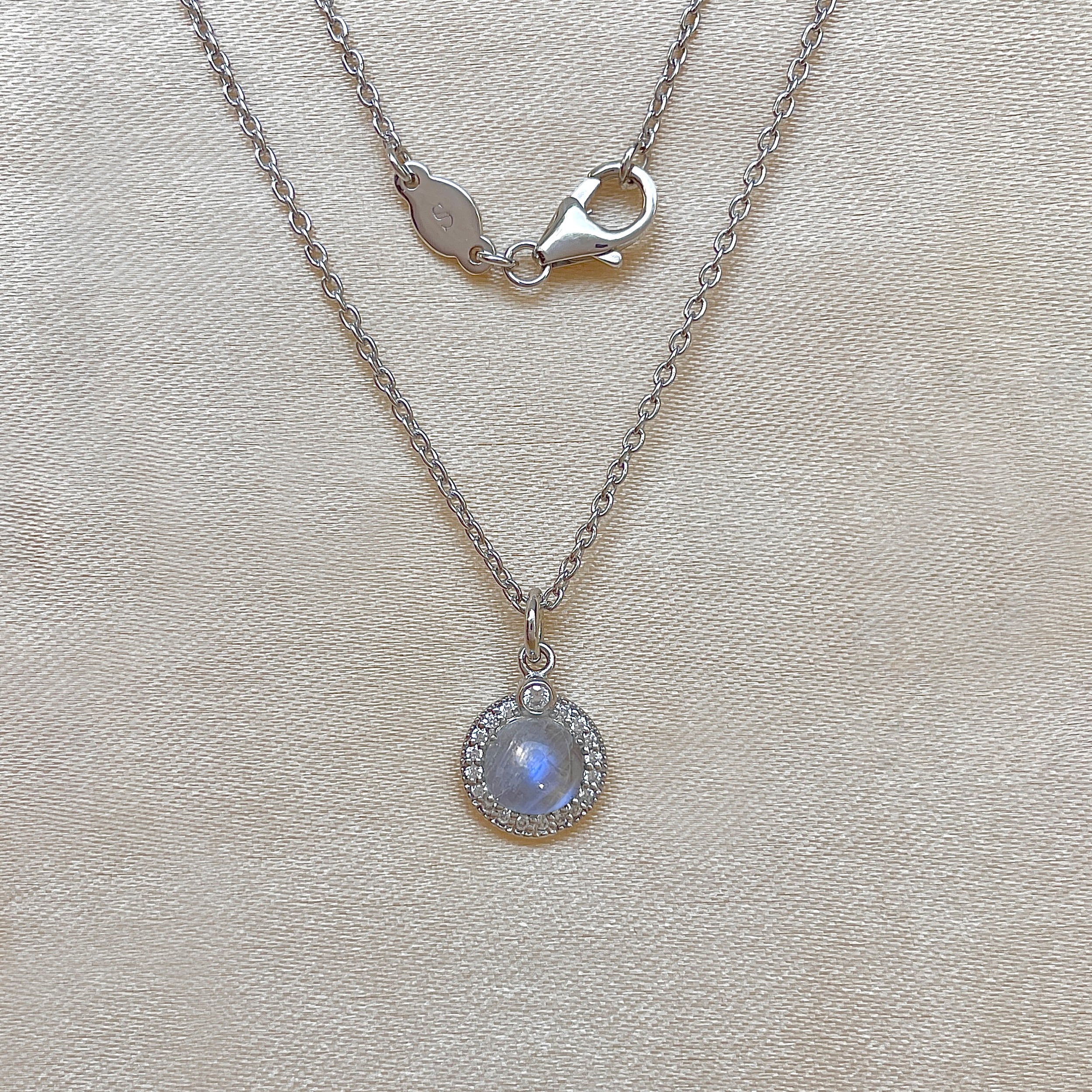 Moonstone & White Topaz Necklace-(RBM-RDN-72.)