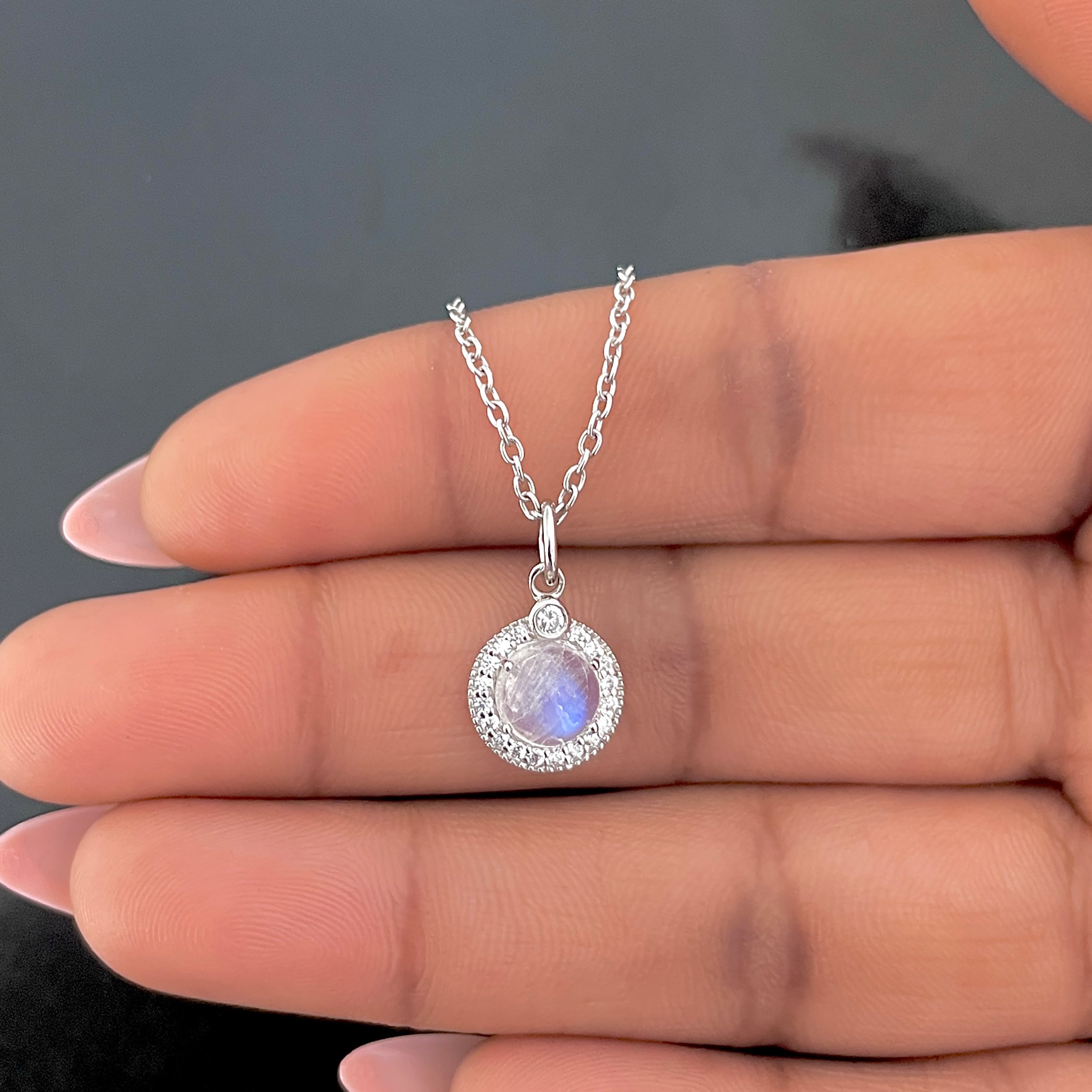 Moonstone & White Topaz Necklace-(RBM-RDN-72.)