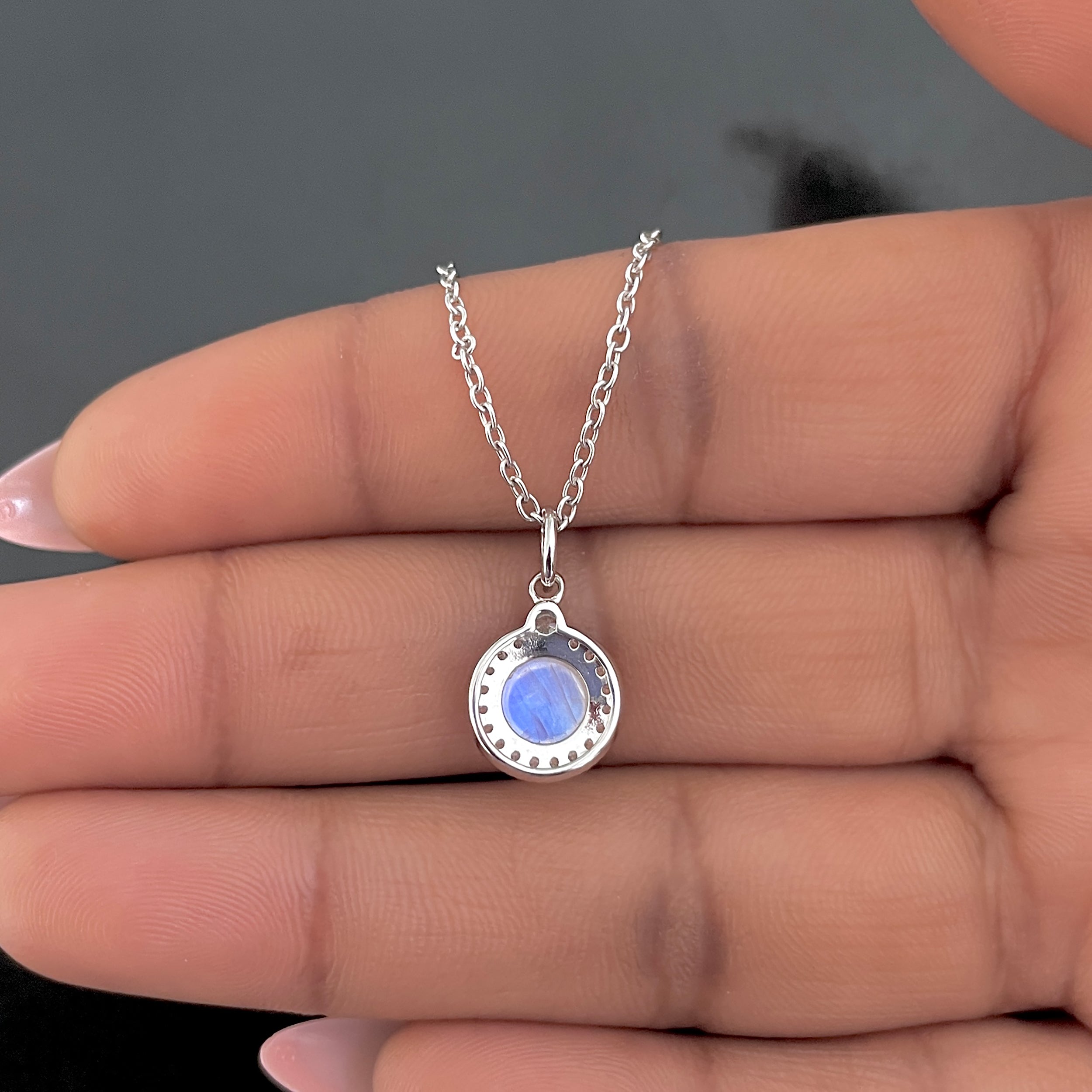 Moonstone & White Topaz Necklace-(RBM-SN-72.)