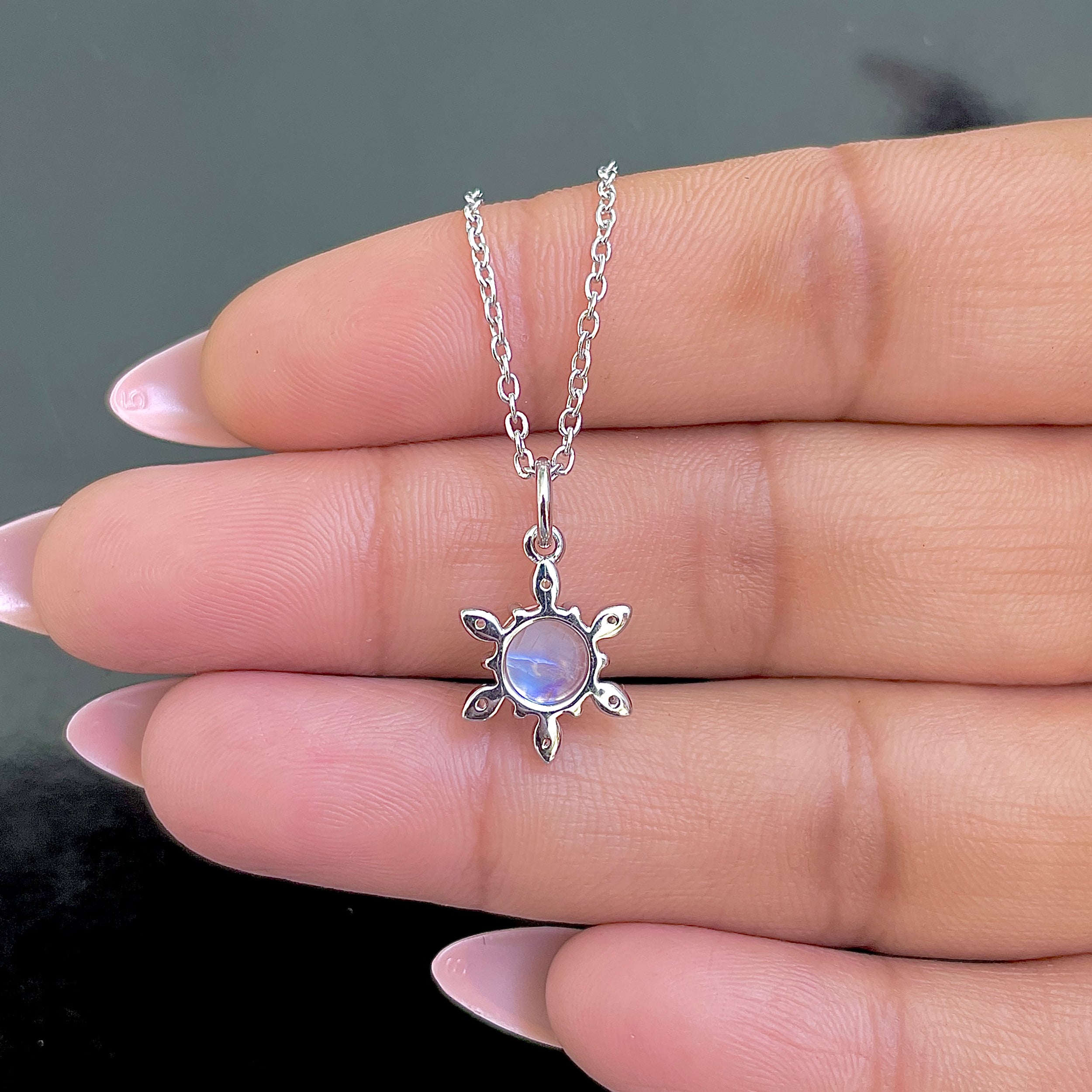 Moonstone & White Topaz Necklace-(RBM-SN-75.)