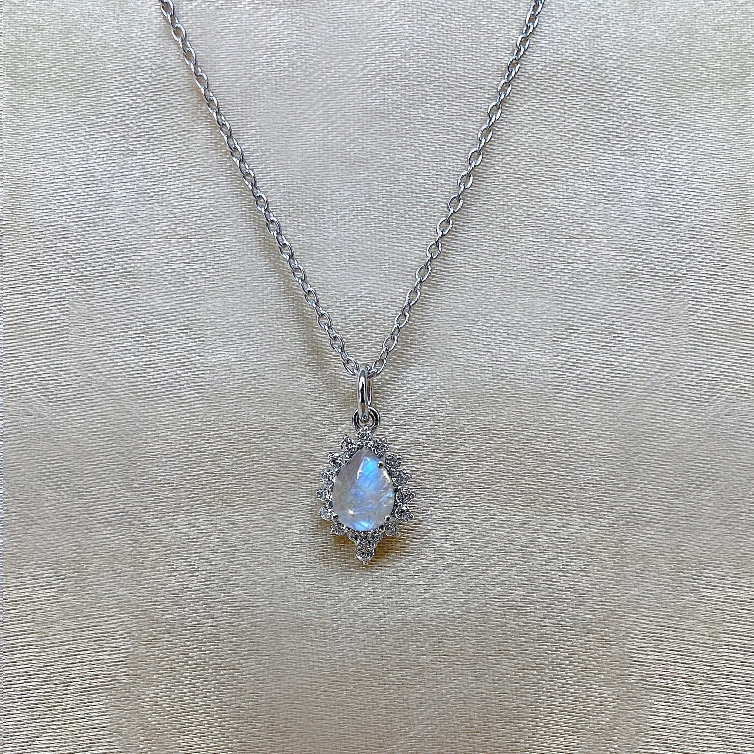 Moonstone & White Topaz Necklace-(RBM-SN-79.)