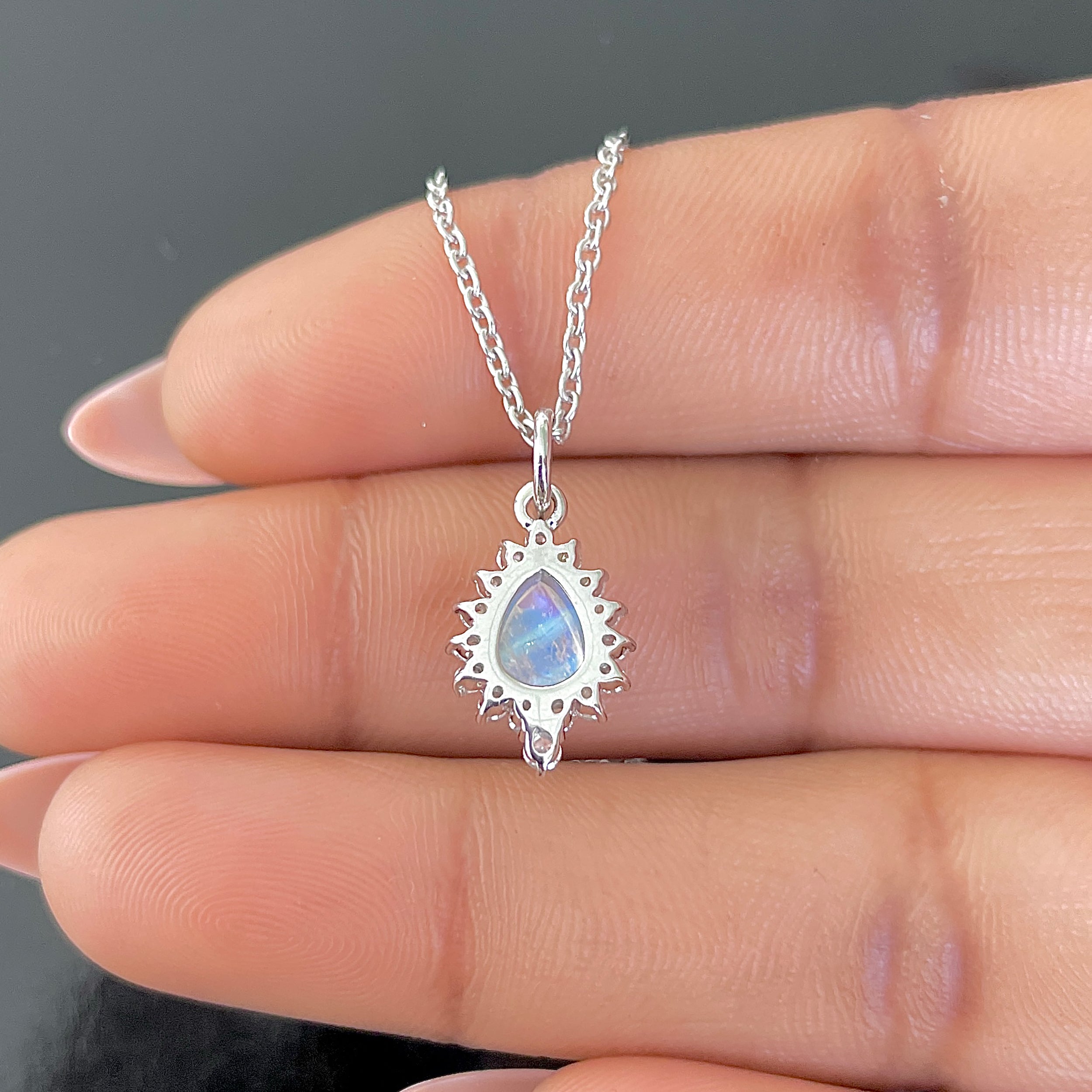 Moonstone & White Topaz Necklace-(RBM-RDN-79.)