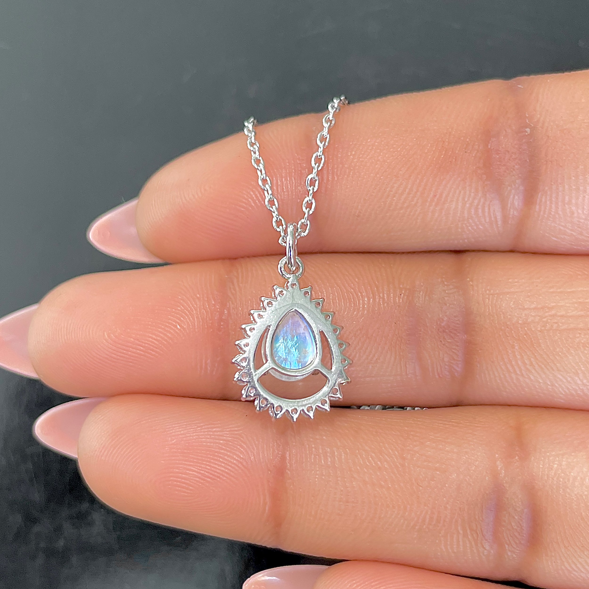 Moonstone & White Topaz Necklace-(RBM-RDN-80.)