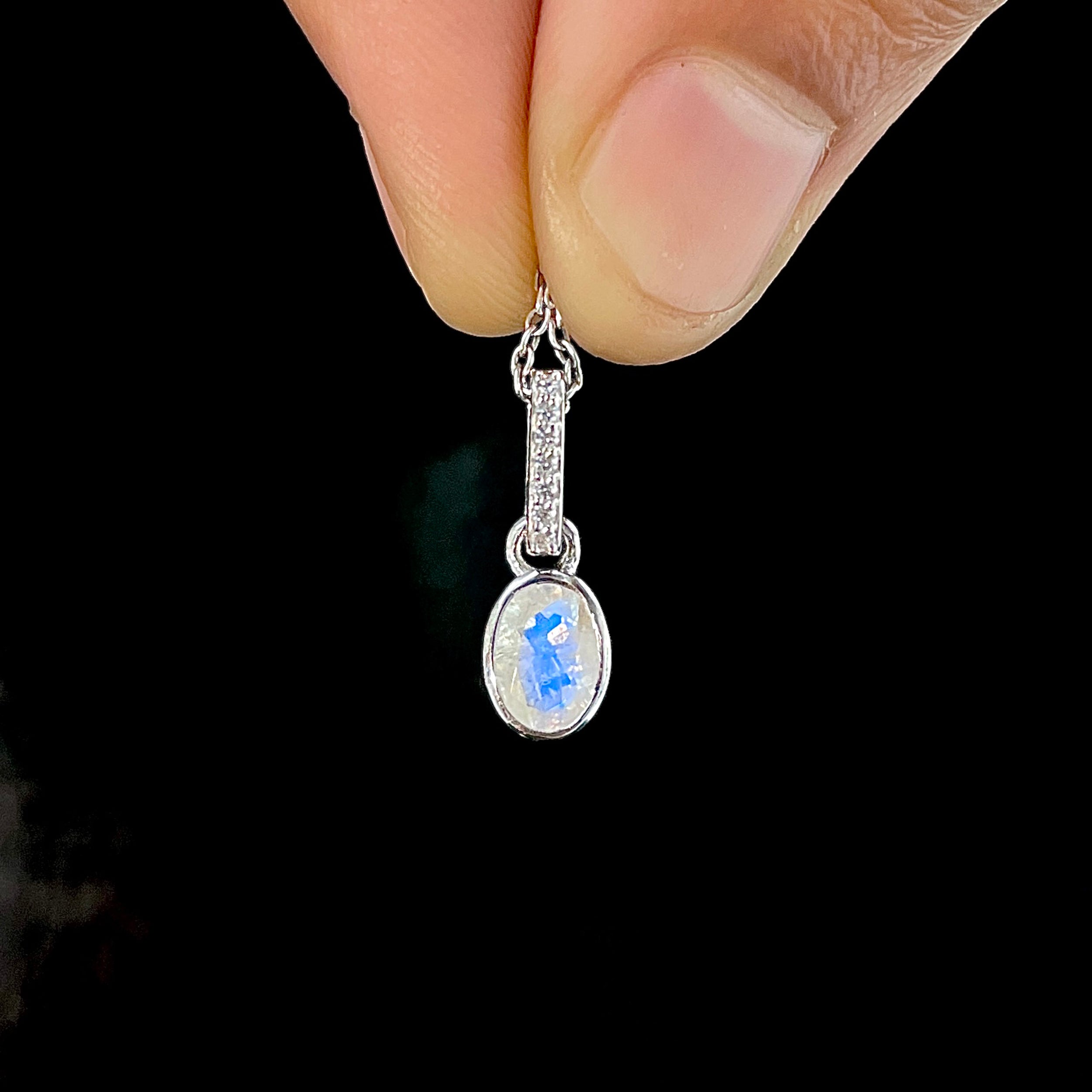 Moonstone & White Topaz Pendant-(RBM-SP-780.)