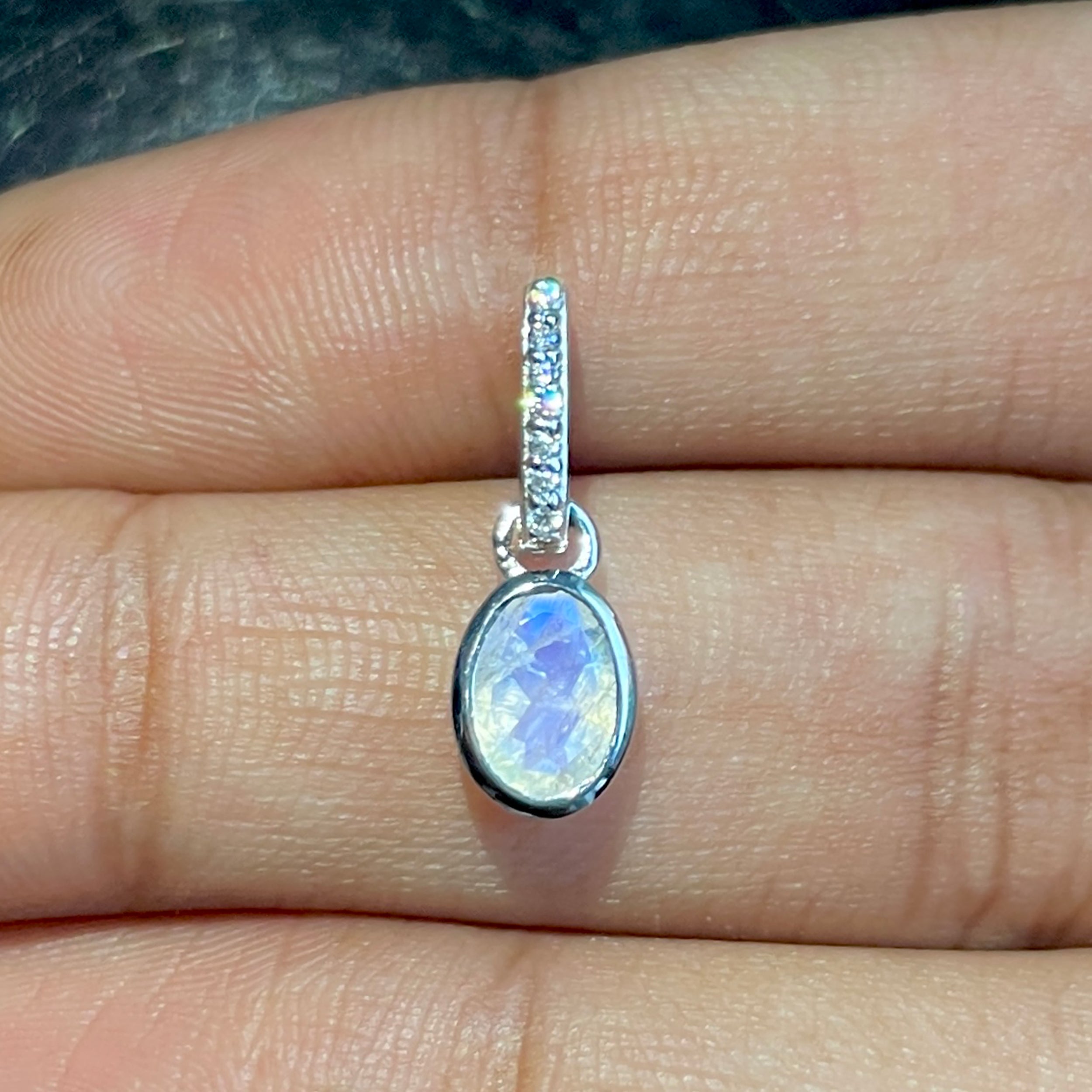 Moonstone & White Topaz Pendant-(RBM-SP-780.)