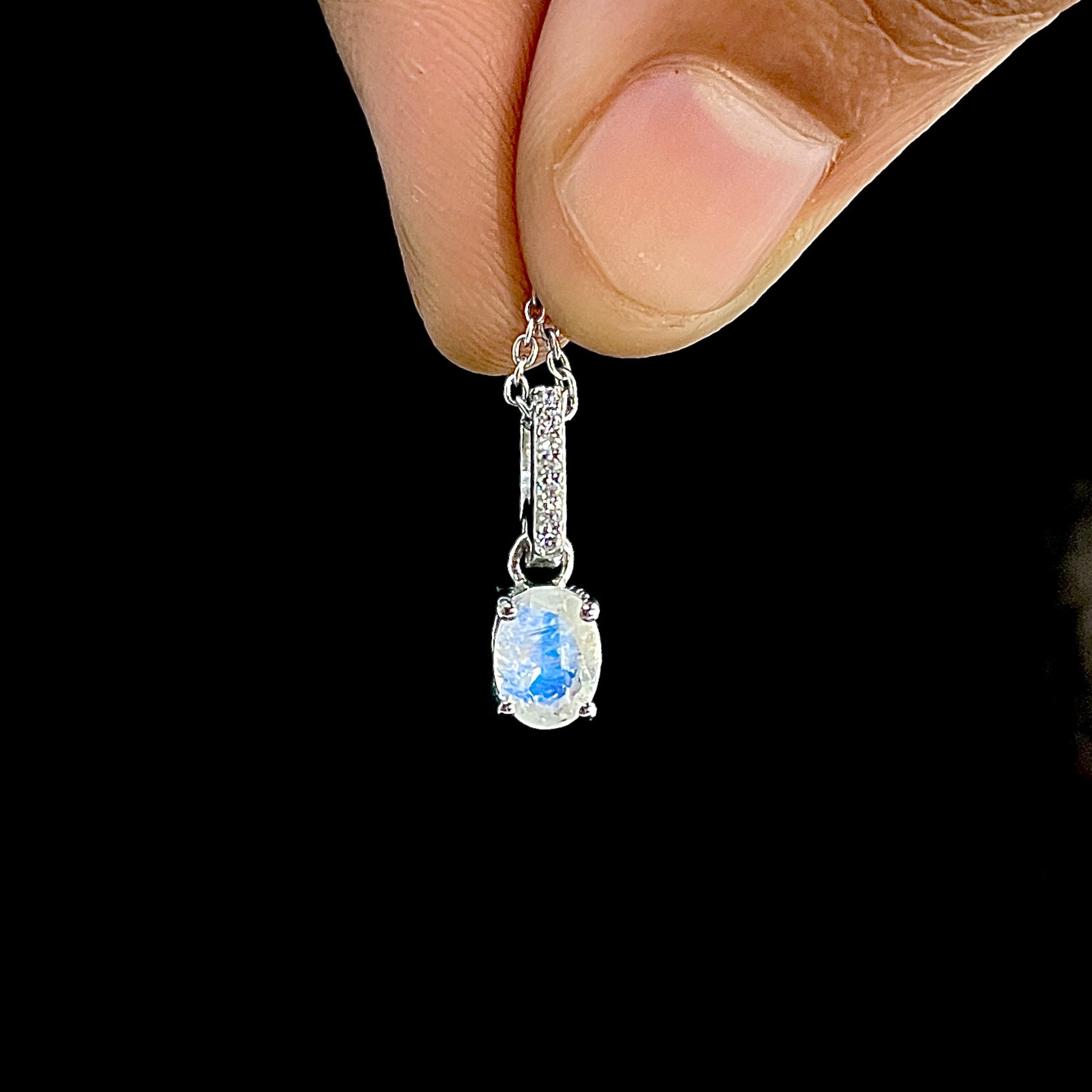 Moonstone & White Topaz Pendant-(RBM-SP-915.)