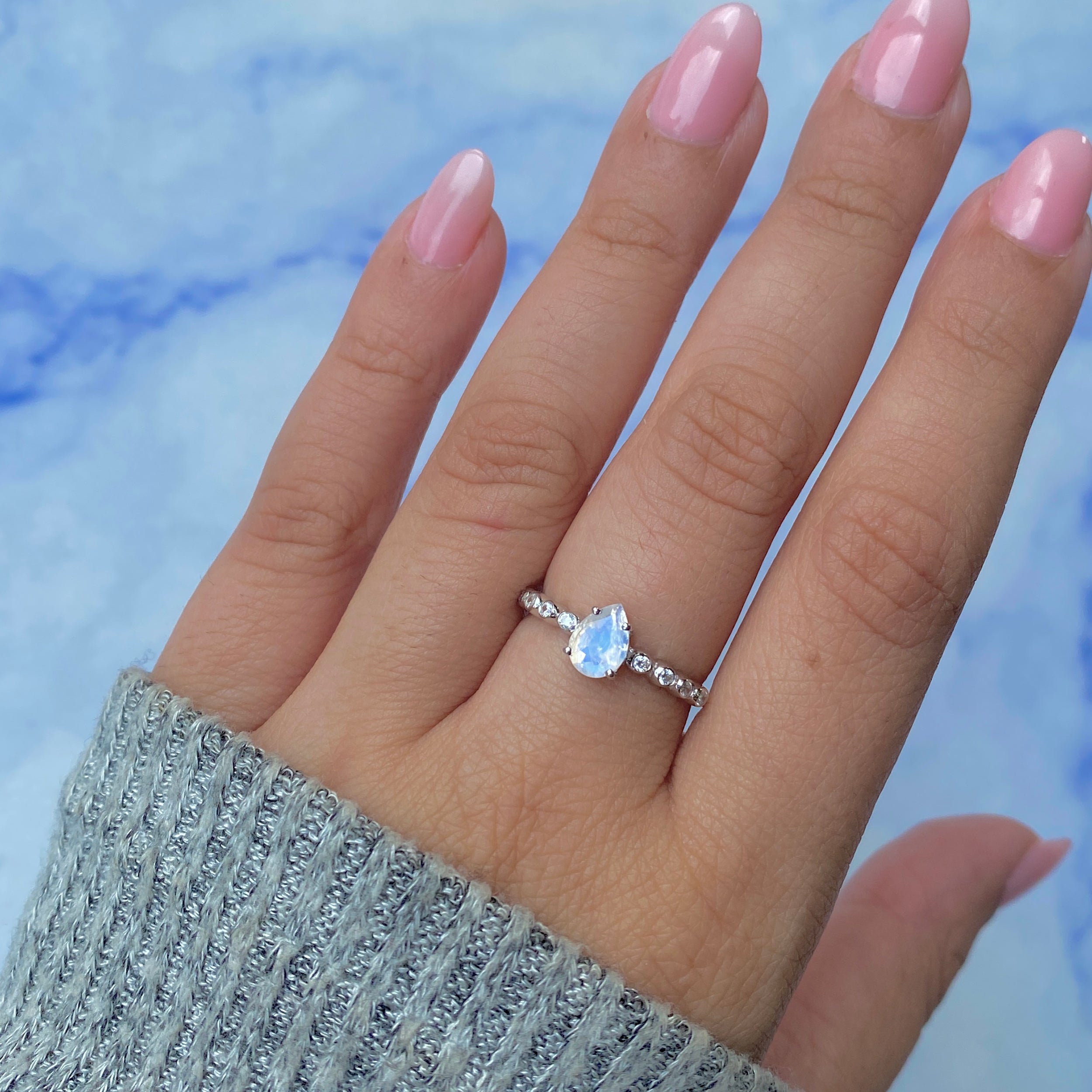 Moonstone Ring-(RBM-SR-419D-W.)