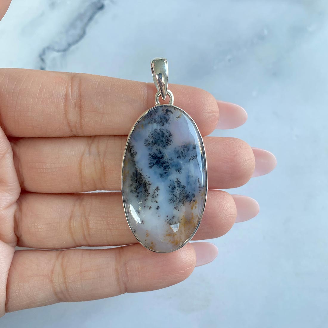 Russian Dendritic Agate Pendant-(RDA-P-27.)