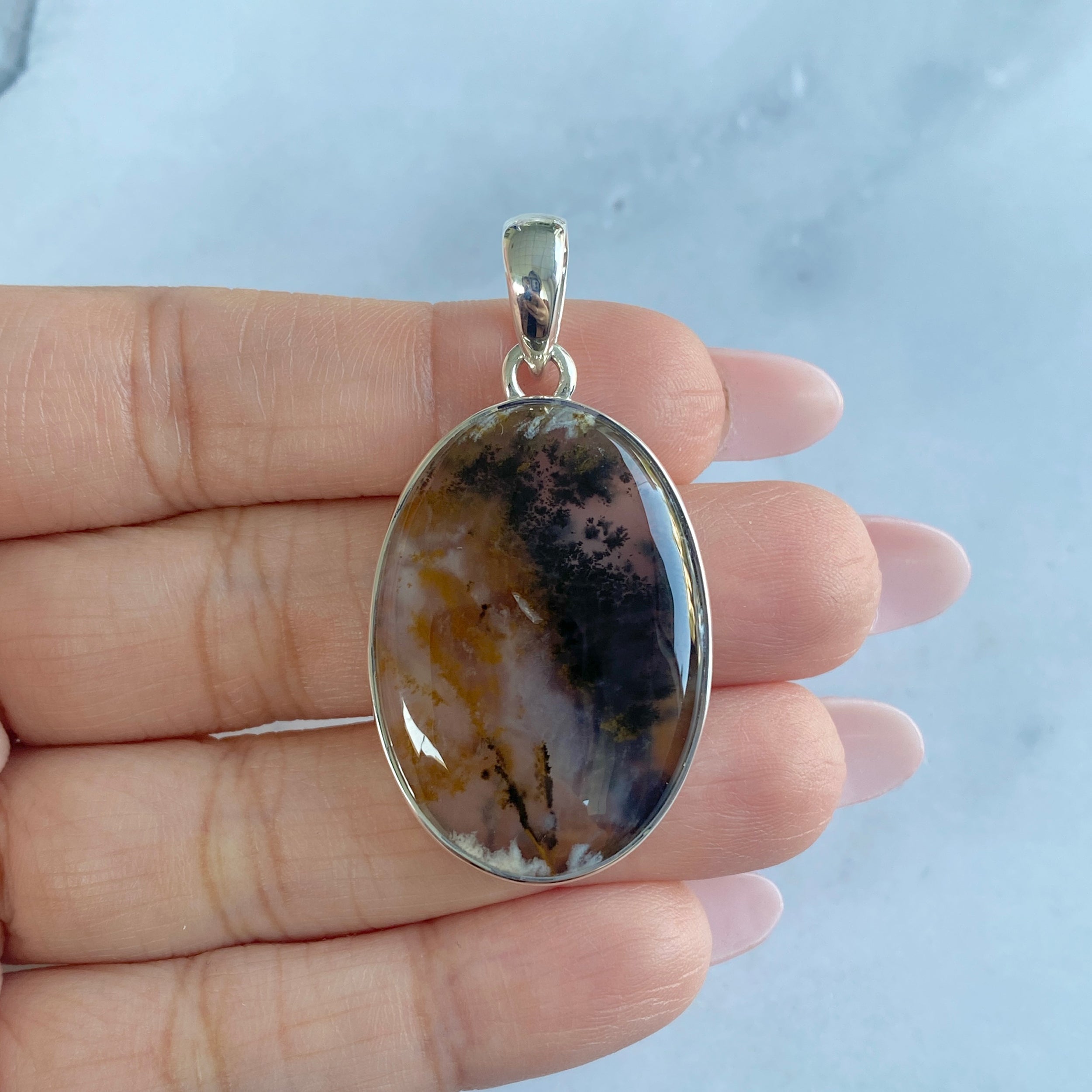Russian Dendritic Agate Pendant-(RDA-P-3.)
