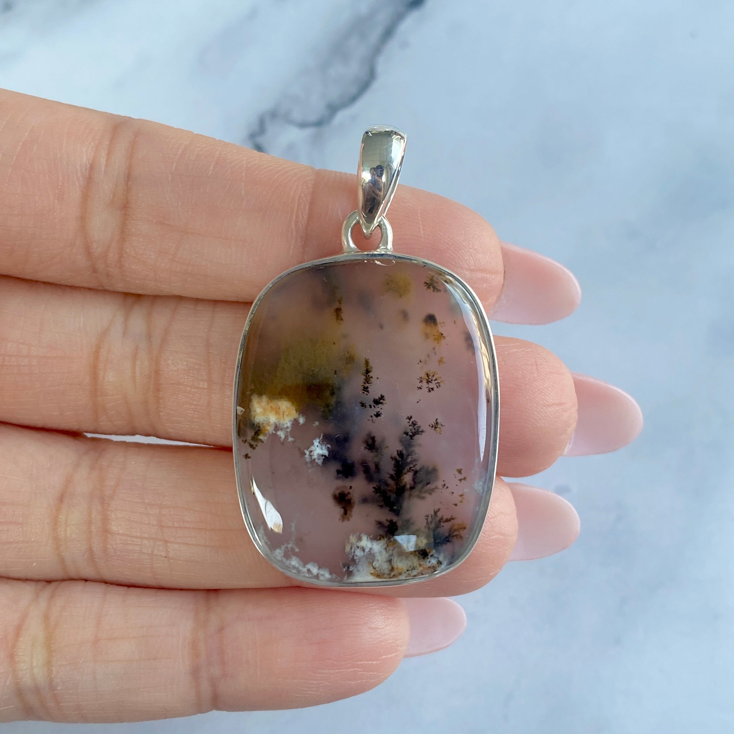 Russian Dendritic Agate Pendant-(RDA-P-33.)