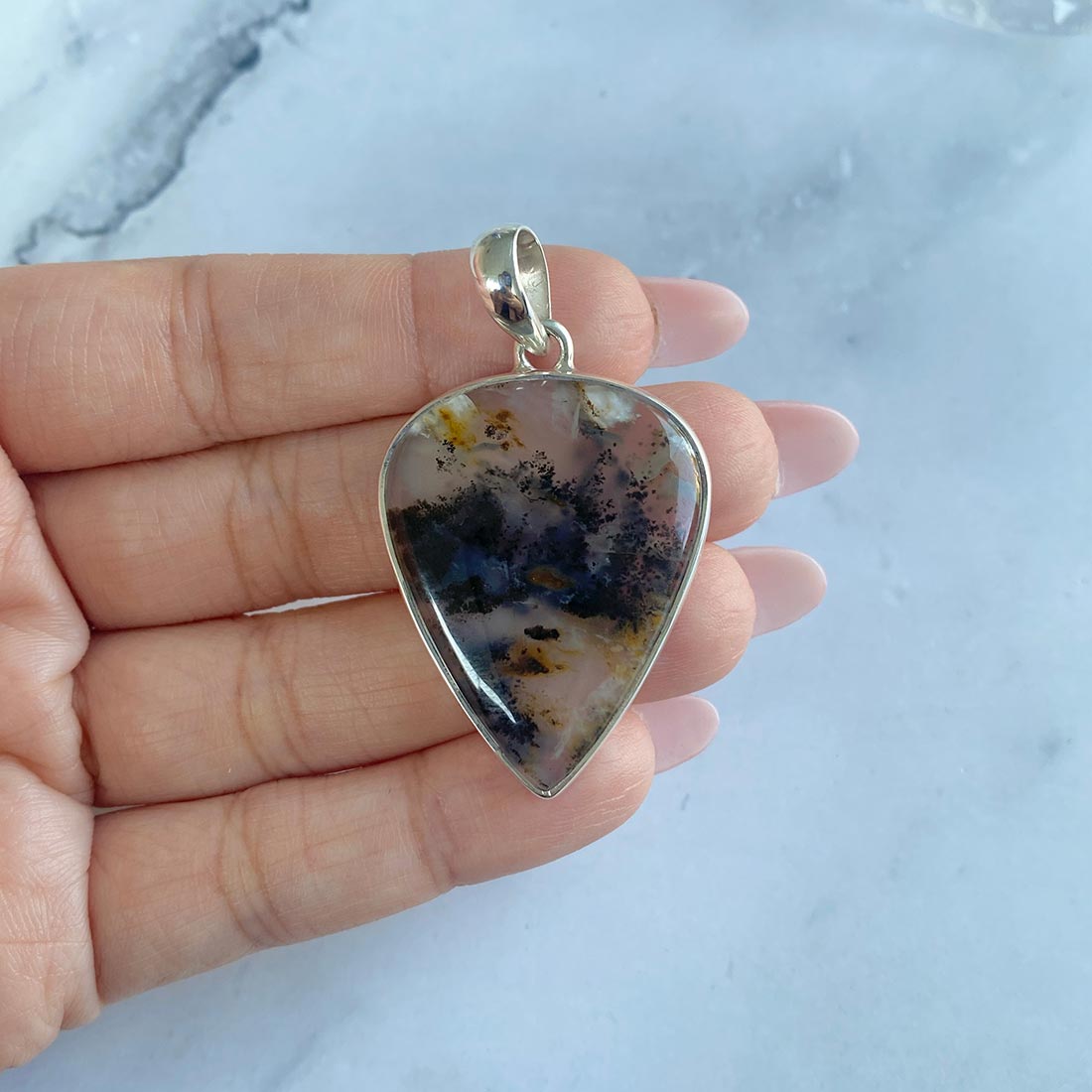 Russian Dendritic Agate Pendant-(RDA-P-4.)