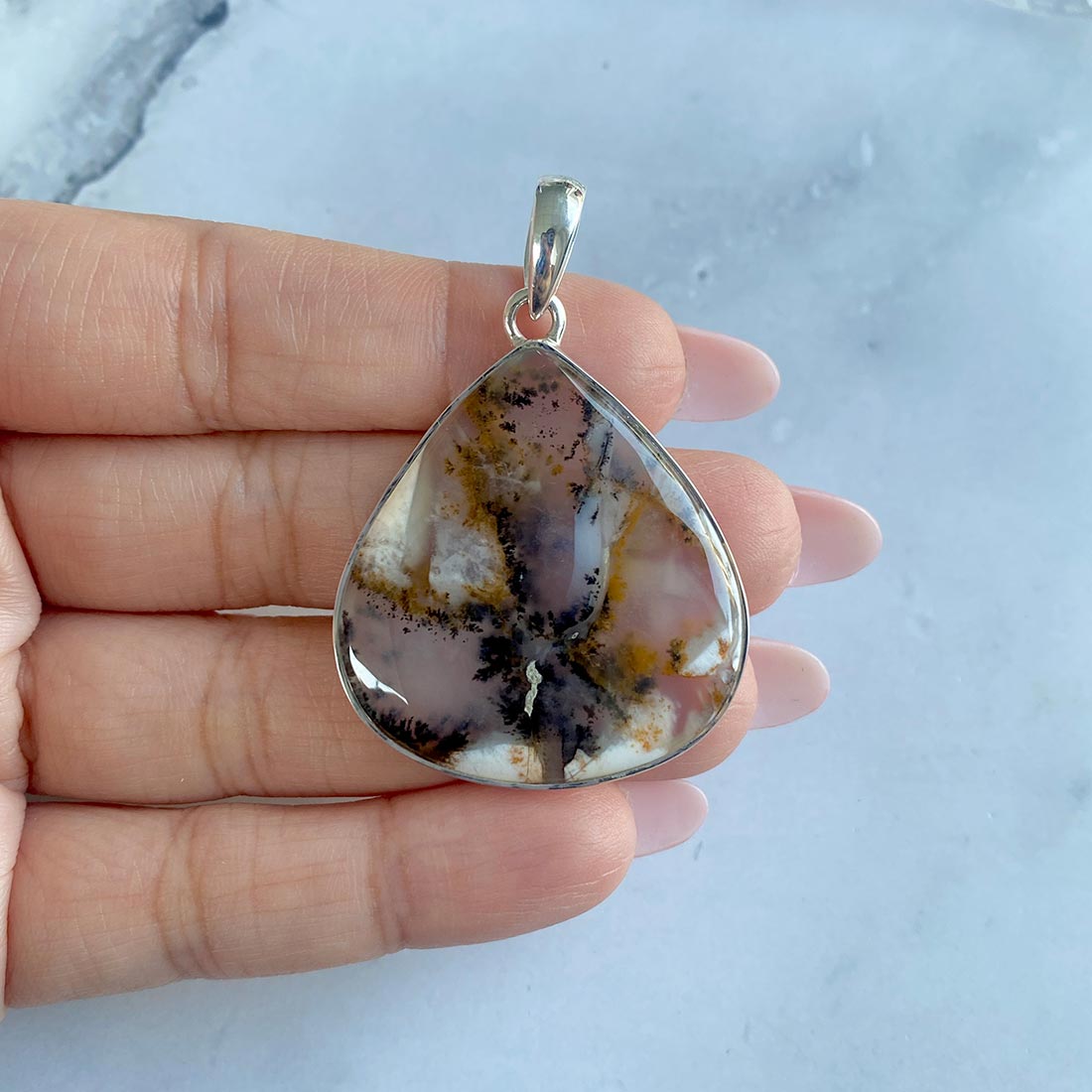 Russian Dendritic Agate Pendant-(RDA-P-7.)