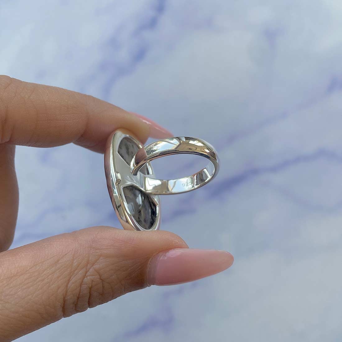 Russian Dendritic Agate Adjustable Ring-(RDA-R-13.)