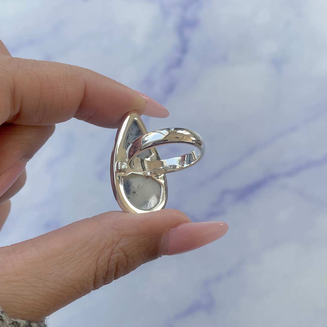 Russian Dendritic Agate Adjustable Ring-(RDA-R-3.)