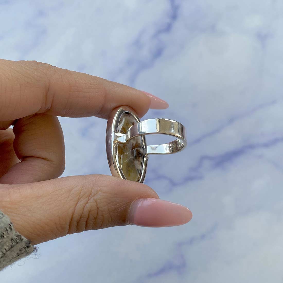 Russian Dendritic Agate Ring-(RDA-R-38.)