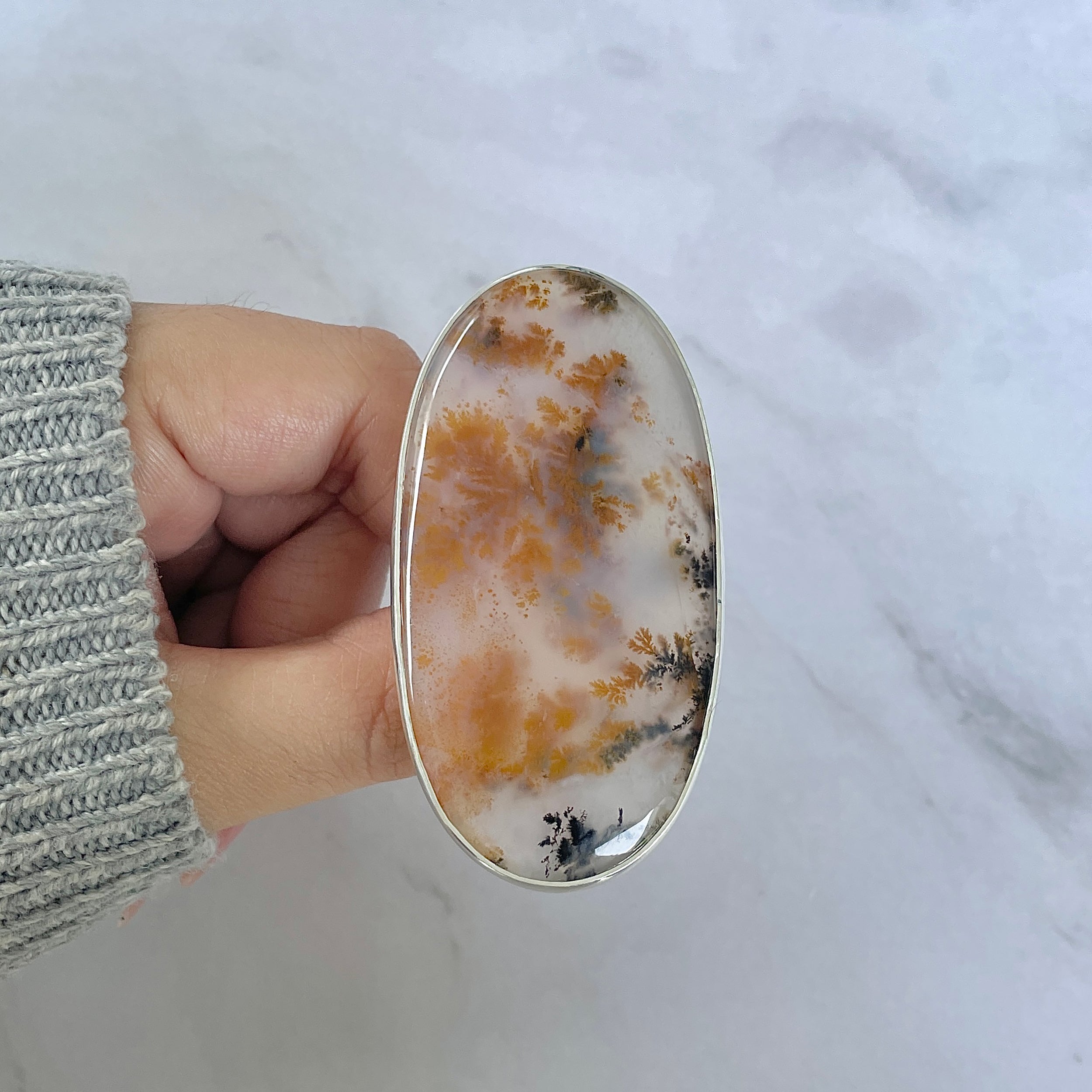 Russian Dendritic Agate Ring-(RDA-R-54.)