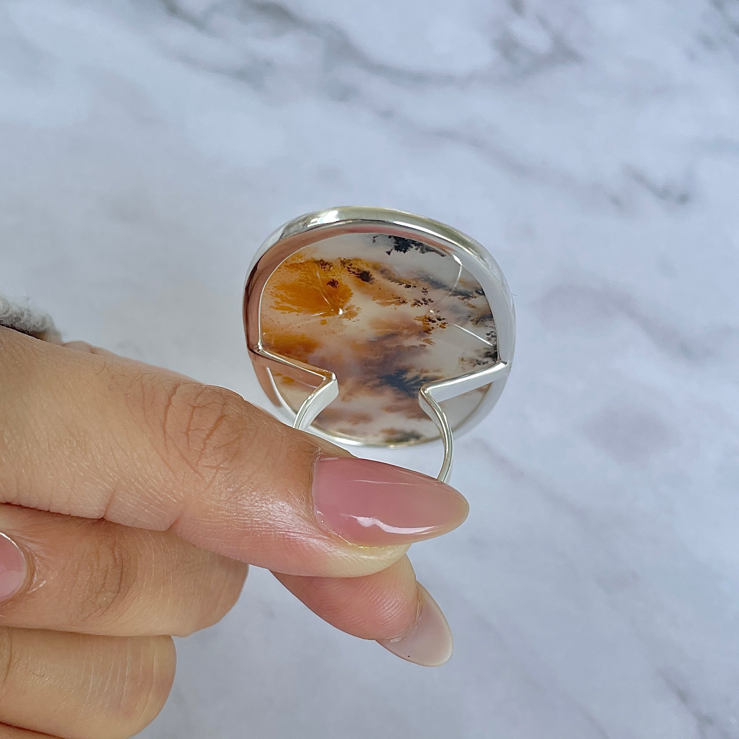Russian Dendritic Agate Ring-(RDA-R-54.)