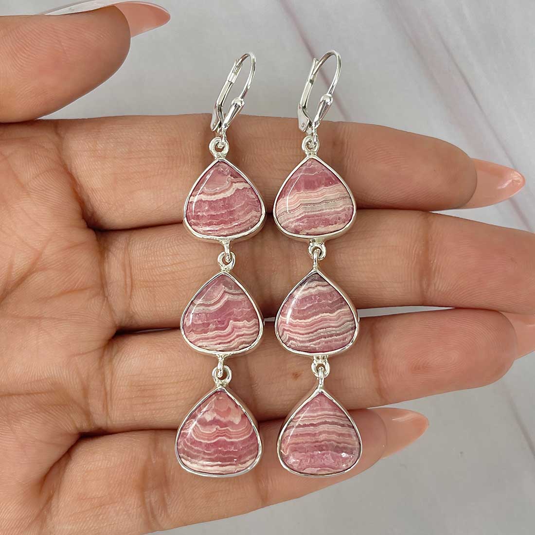 Rhodochrosite Earring-(RDC-E-132.)