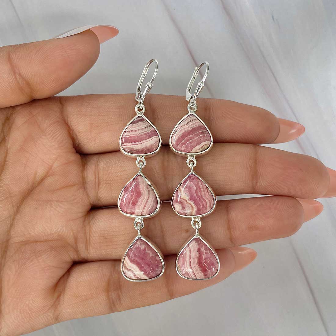 Rhodochrosite Earring-(RDC-E-140.)