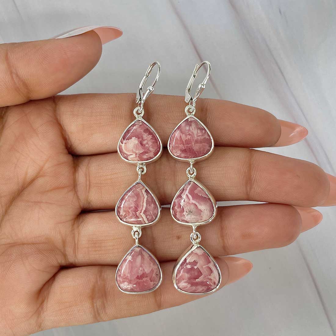 Rhodochrosite Earring-(RDC-E-141.)