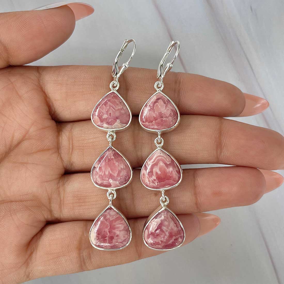 Rhodochrosite Earring-(RDC-E-144.)