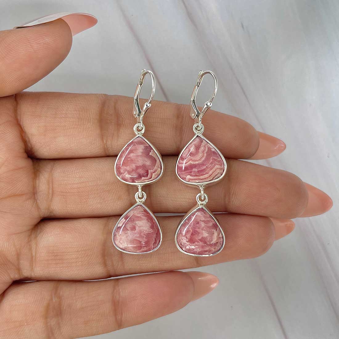 Rhodochrosite Earring-(RDC-E-147.)