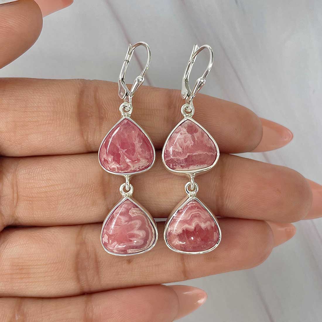Rhodochrosite Earring-(RDC-E-148.)