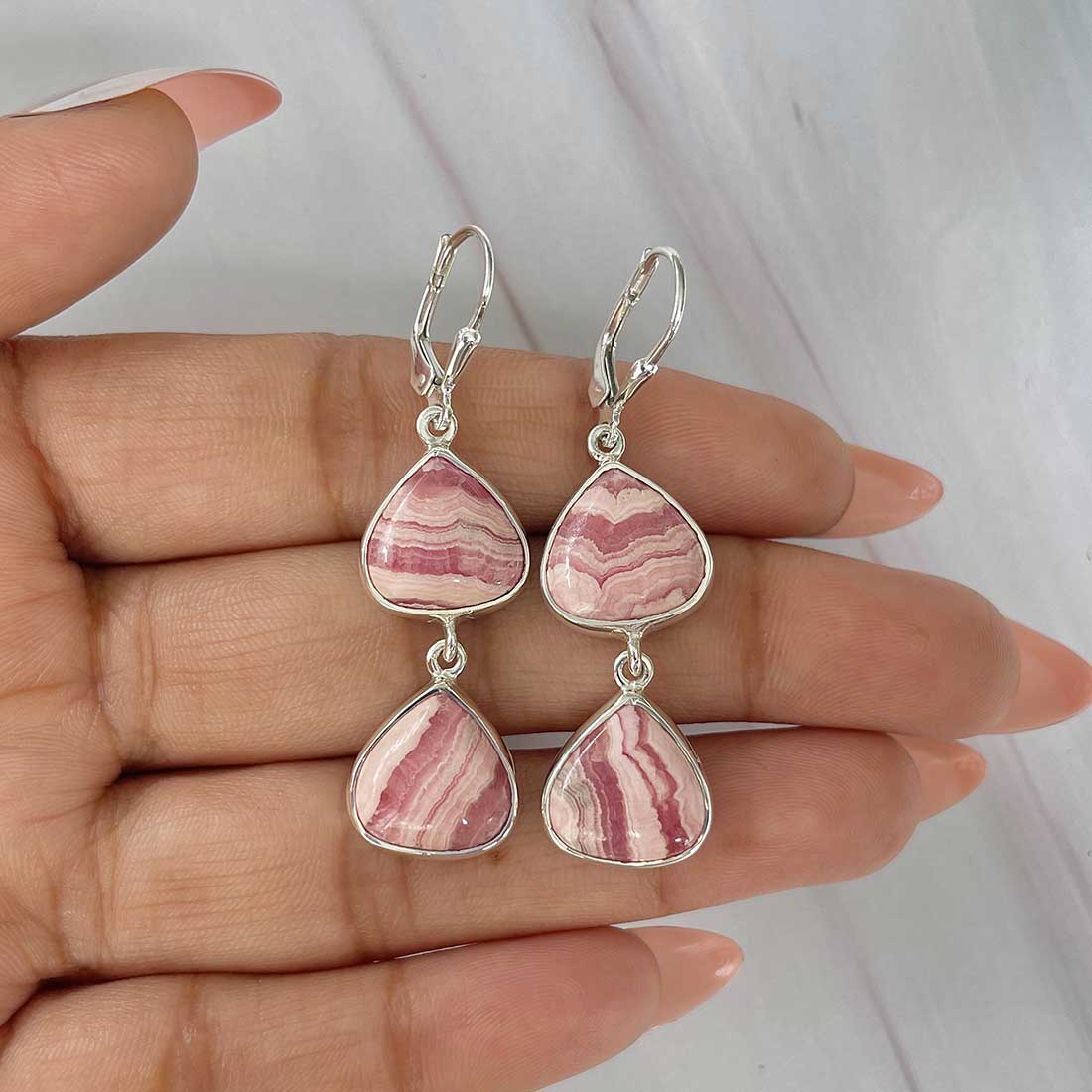 Rhodochrosite Earring-(RDC-E-153.)