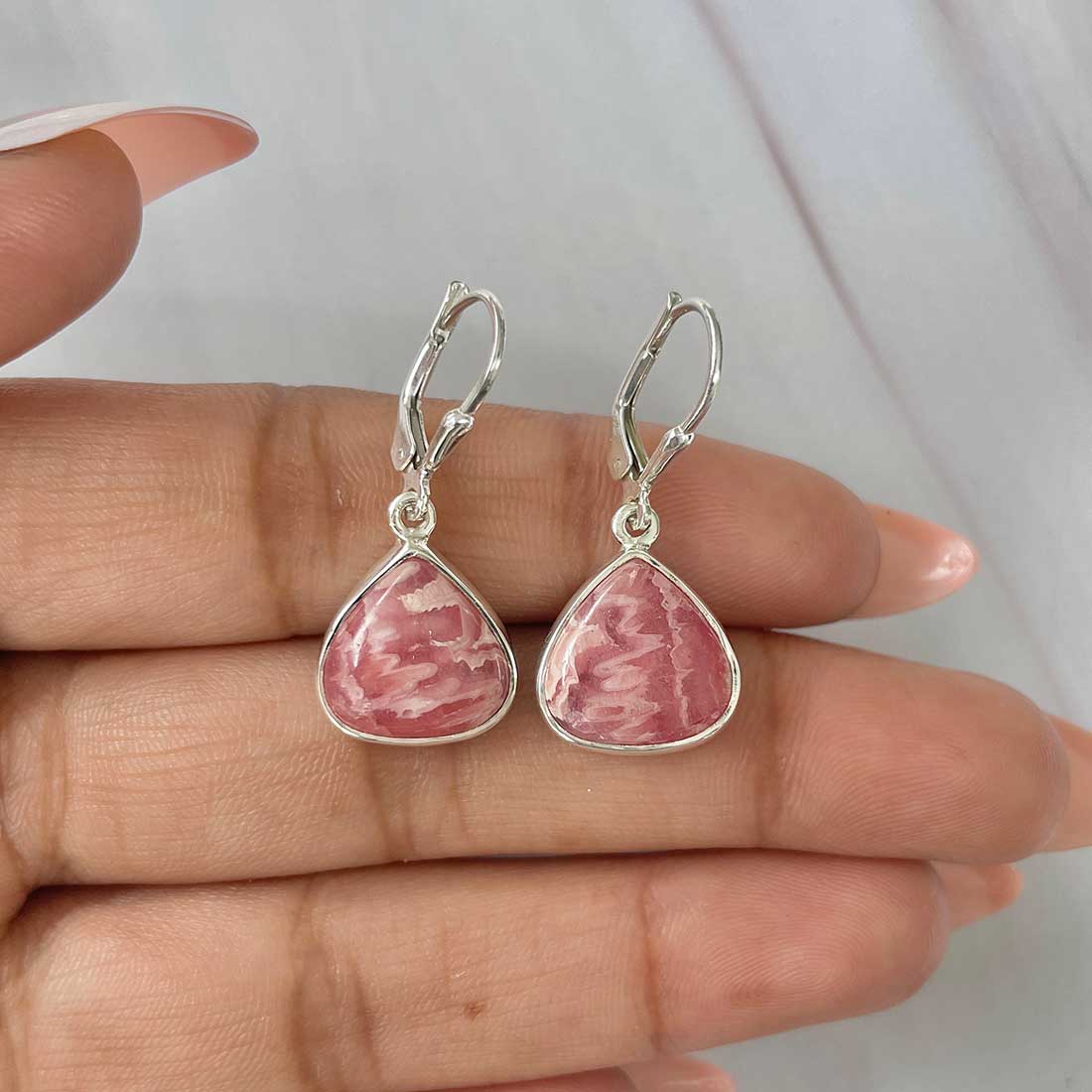 Rhodochrosite Earring-(RDC-E-168.) – Sagacia Jewelry
