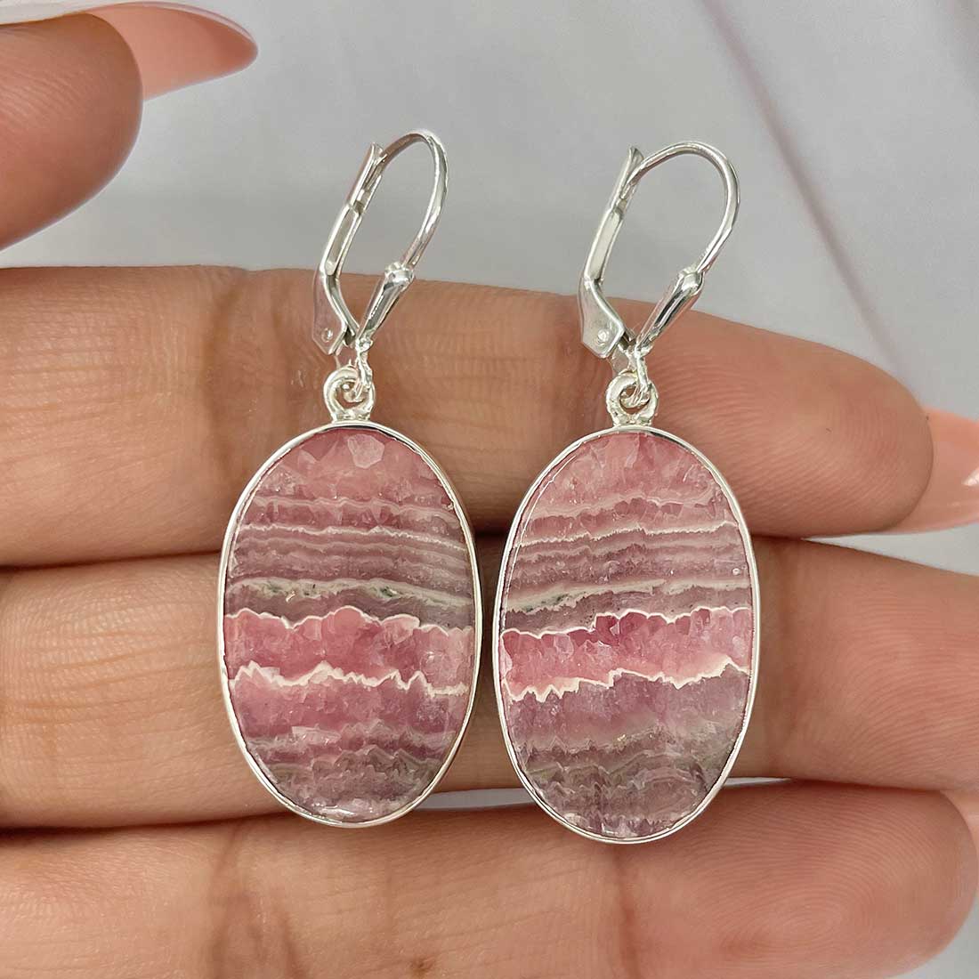 Rhodochrosite Earring-(RDC-E-206.)