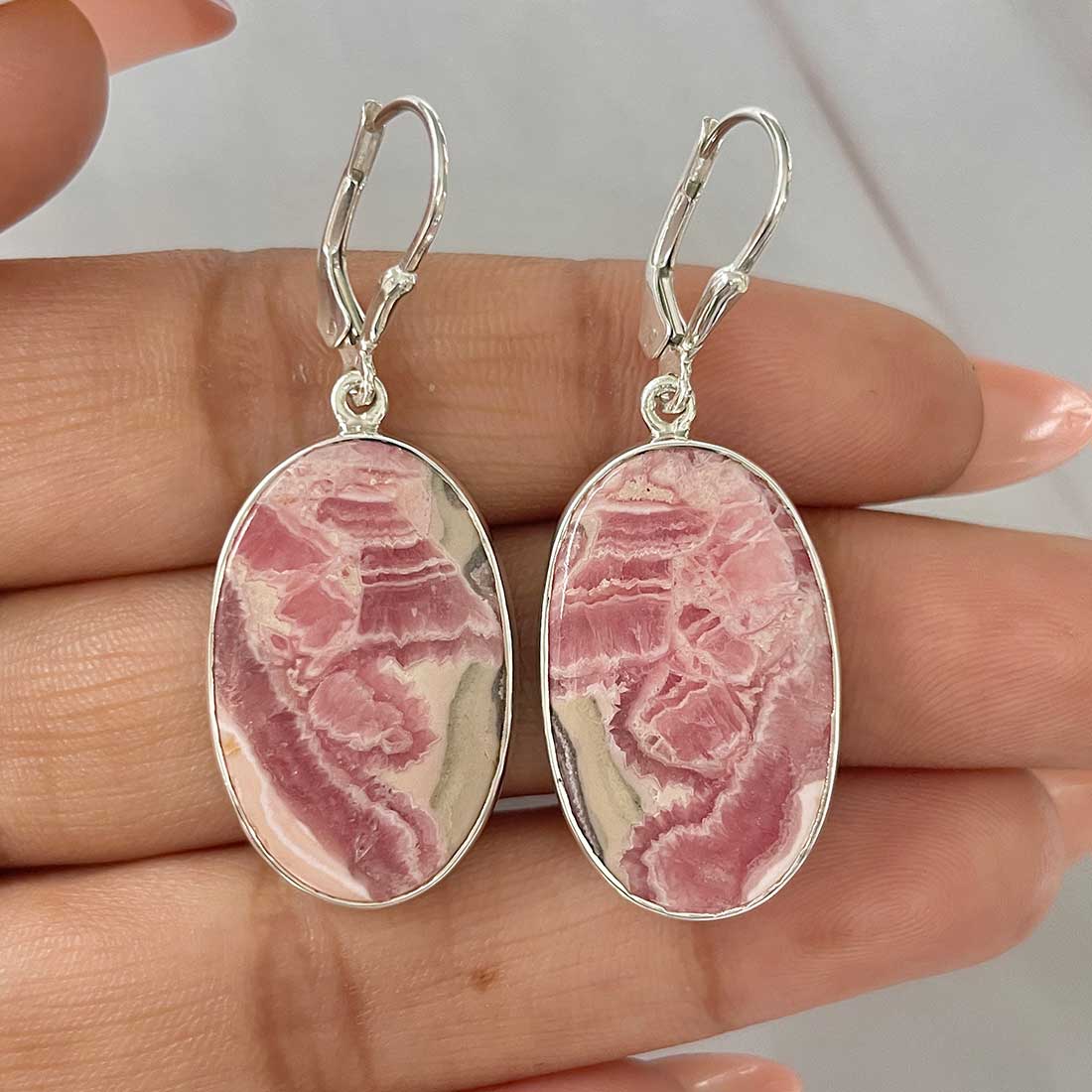 Rhodochrosite Earring-(RDC-E-208.)