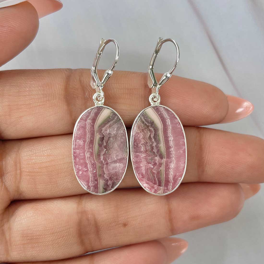 Rhodochrosite Earring-(RDC-E-216.) – Sagacia Jewelry