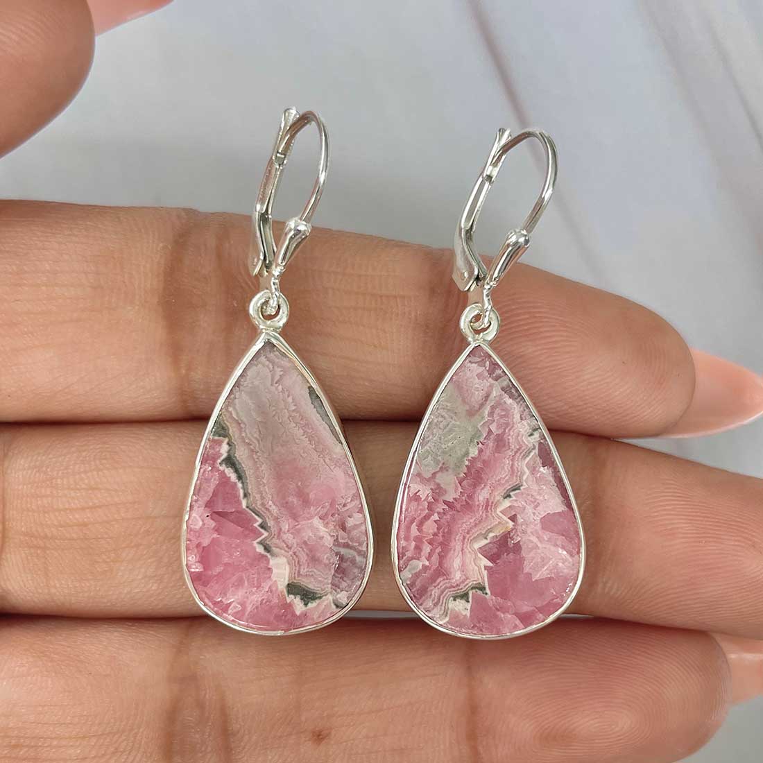 Rhodochrosite Earring-(RDC-E-227.)