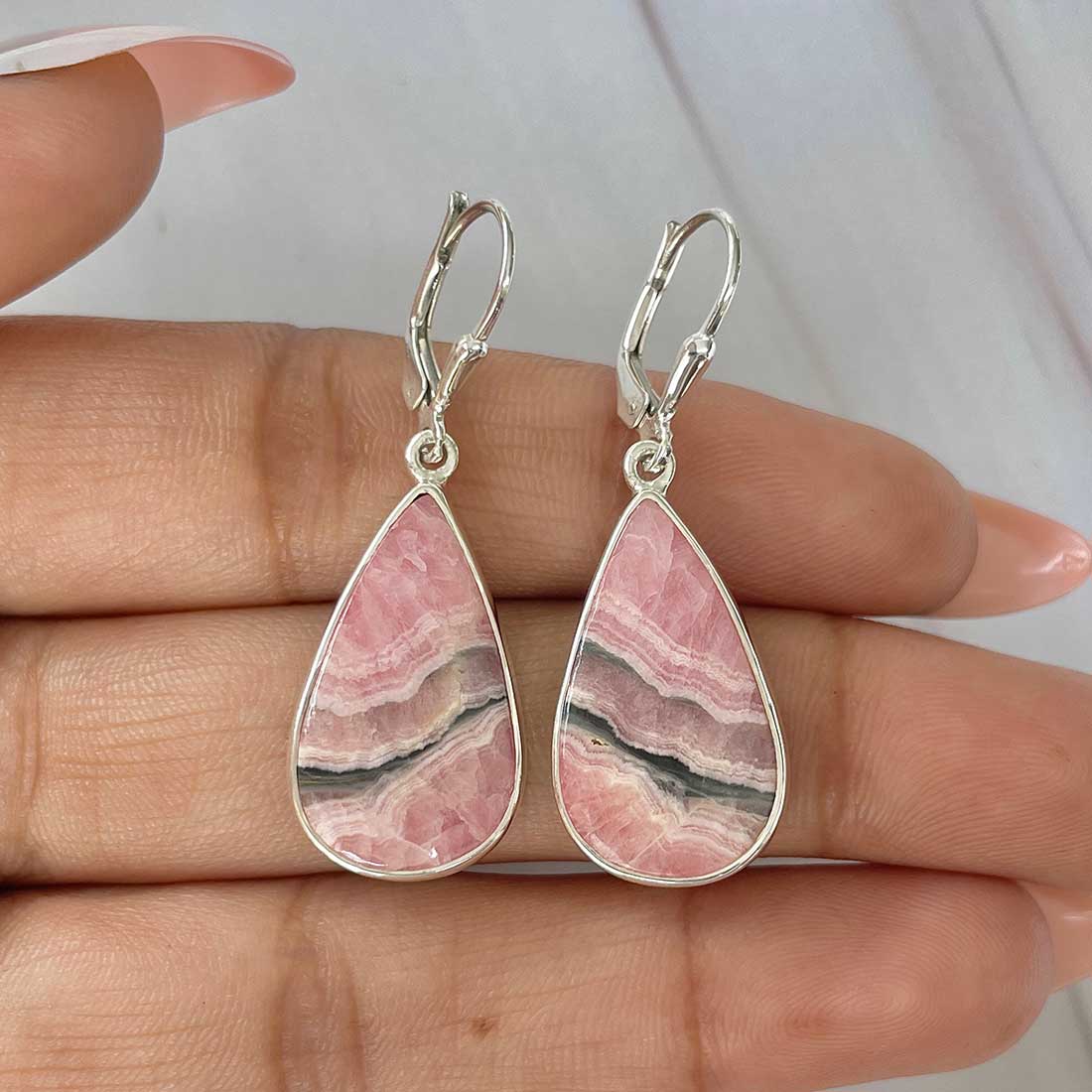 Rhodochrosite Earring-(RDC-E-240.)