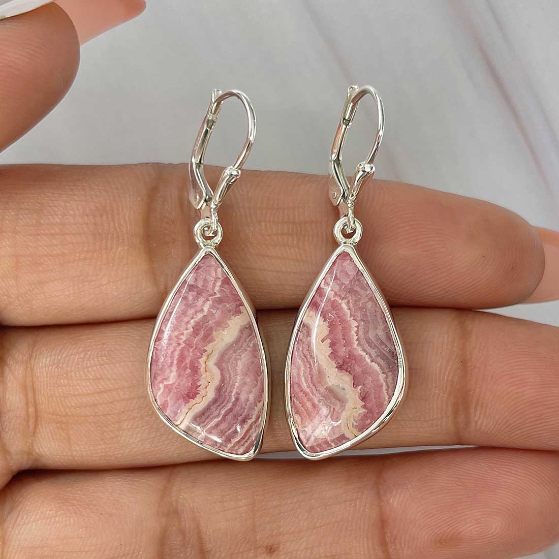 Rhodochrosite Earring-(RDC-E-257.) – Sagacia Jewelry