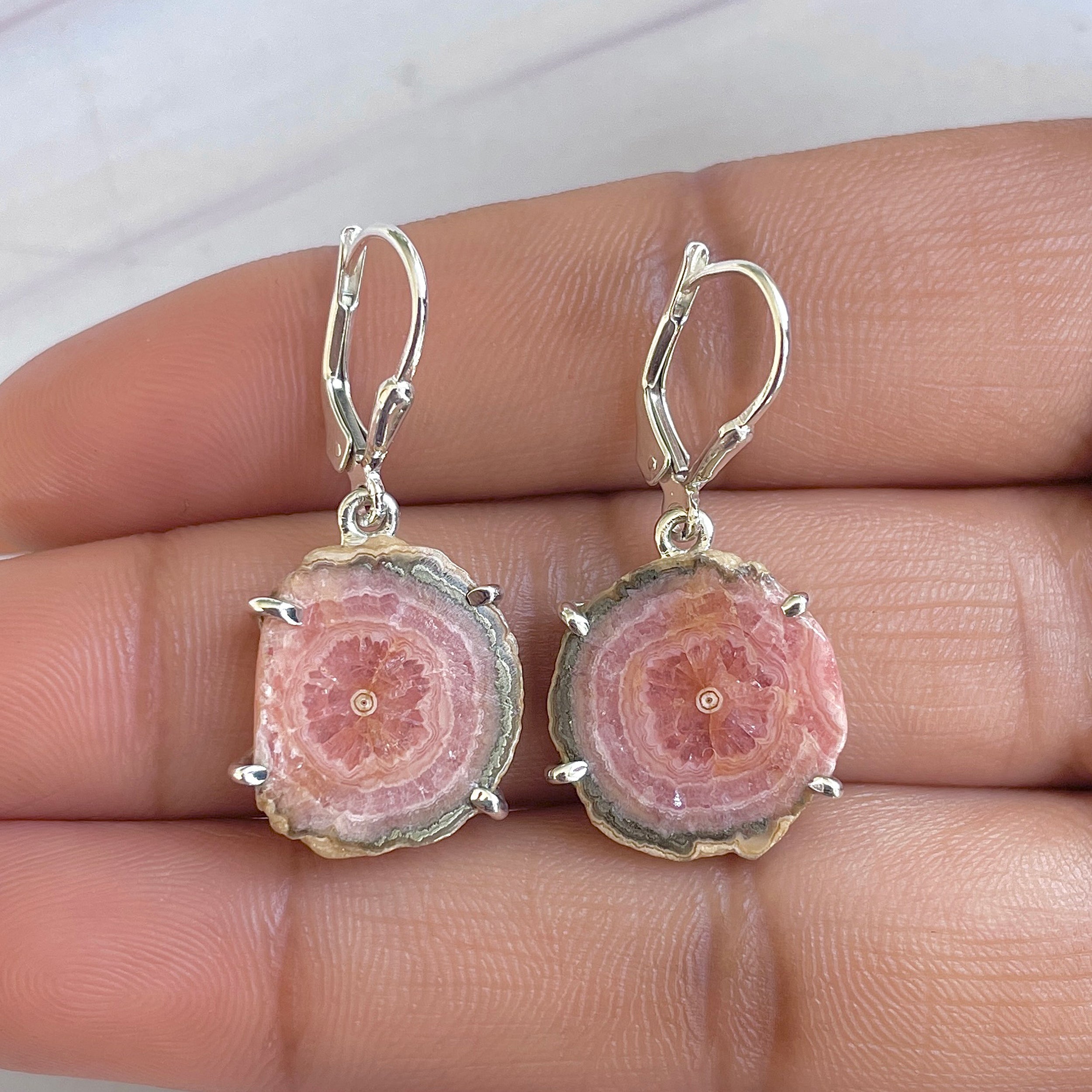 Rhodochrosite Stalactite Earring-(RDC-E-273.)
